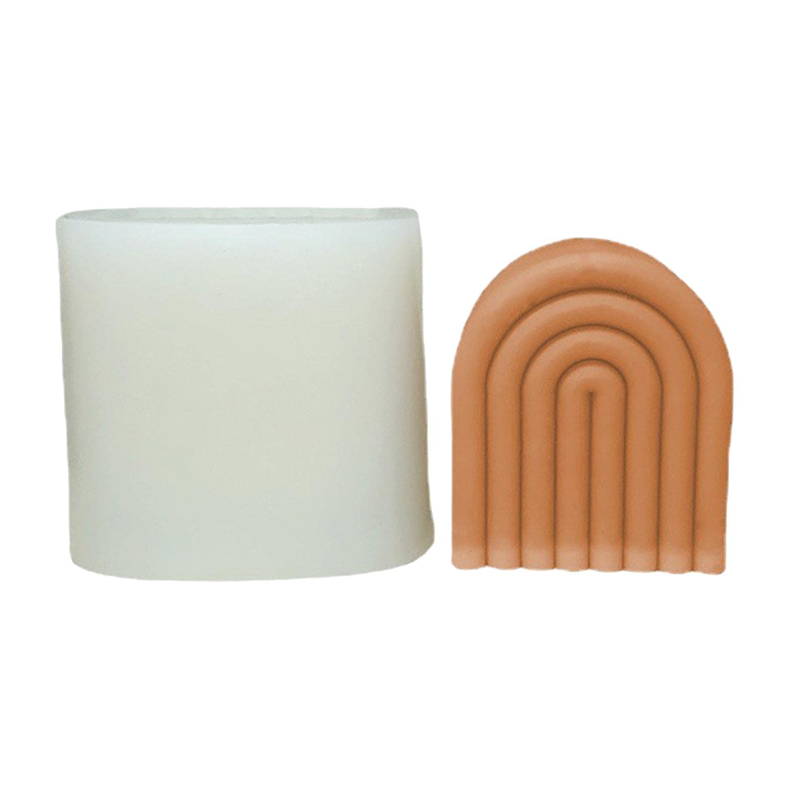 Rainbow Arch Silicone Candle Mold - Double Sided Concave Convex DIY Scented Candle Making Kit - U Shaped Geometric Striped Mold for Home Decor, Wedding Centerpieces & Aromatherapy Candles