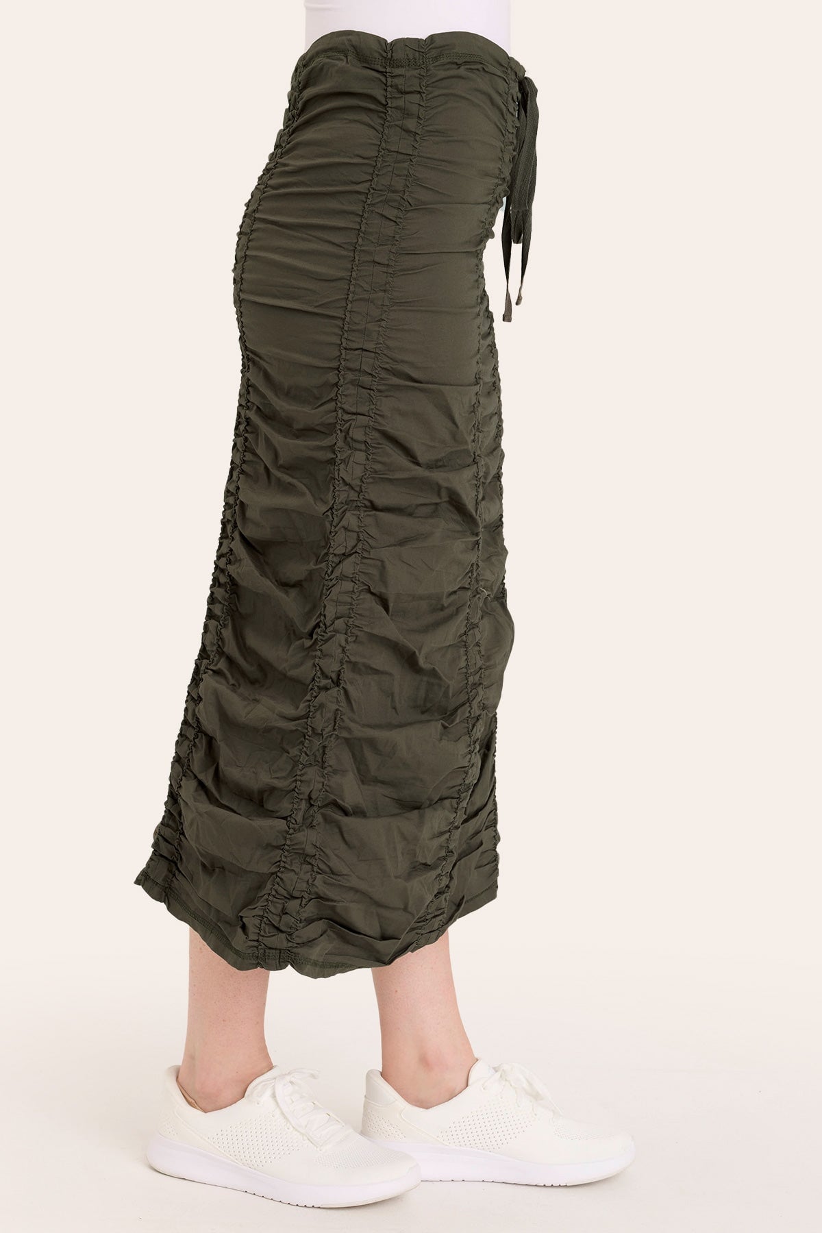 Double Shirred Panel Skirt for Women - Flowy High Waist A-Line Midi Skirt with Elastic Waistband | Perfect for Summer, Beach, Office & Casual Outfits