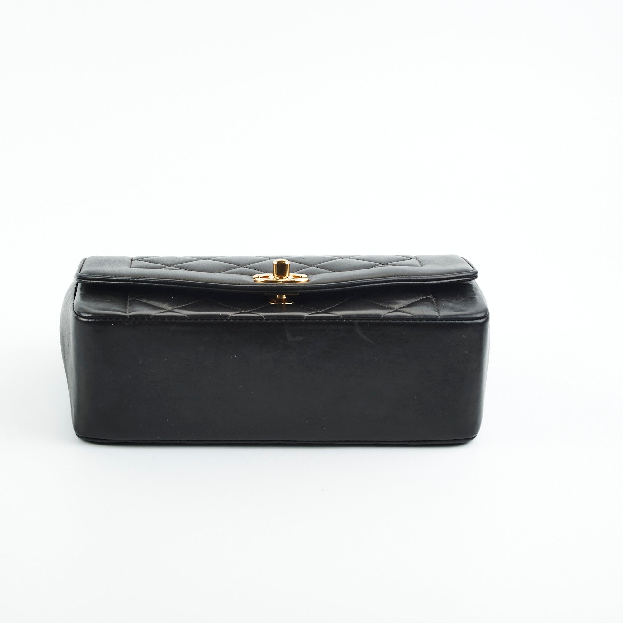 Authentic Chanel Small Vintage Diana Lambskin Leather Shoulder Bag Black - Perfect for Date Night & Special Occasions