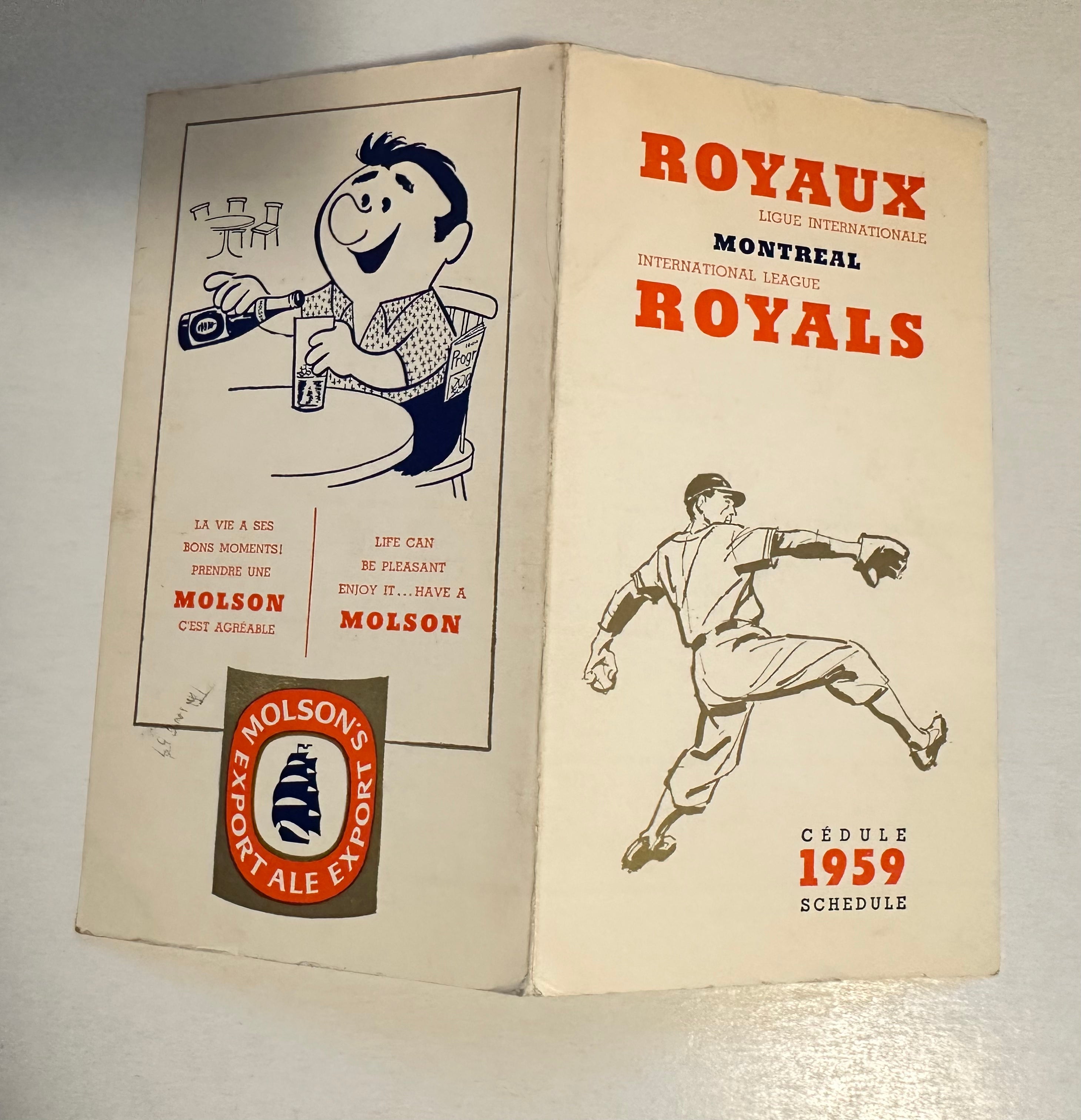 Vintage 1959 Montreal Royals Baseball Schedule - Rare Collectible Memorabilia for Sports Fans & History Enthusiasts - Perfect for Framing, Display, or Gift Giving