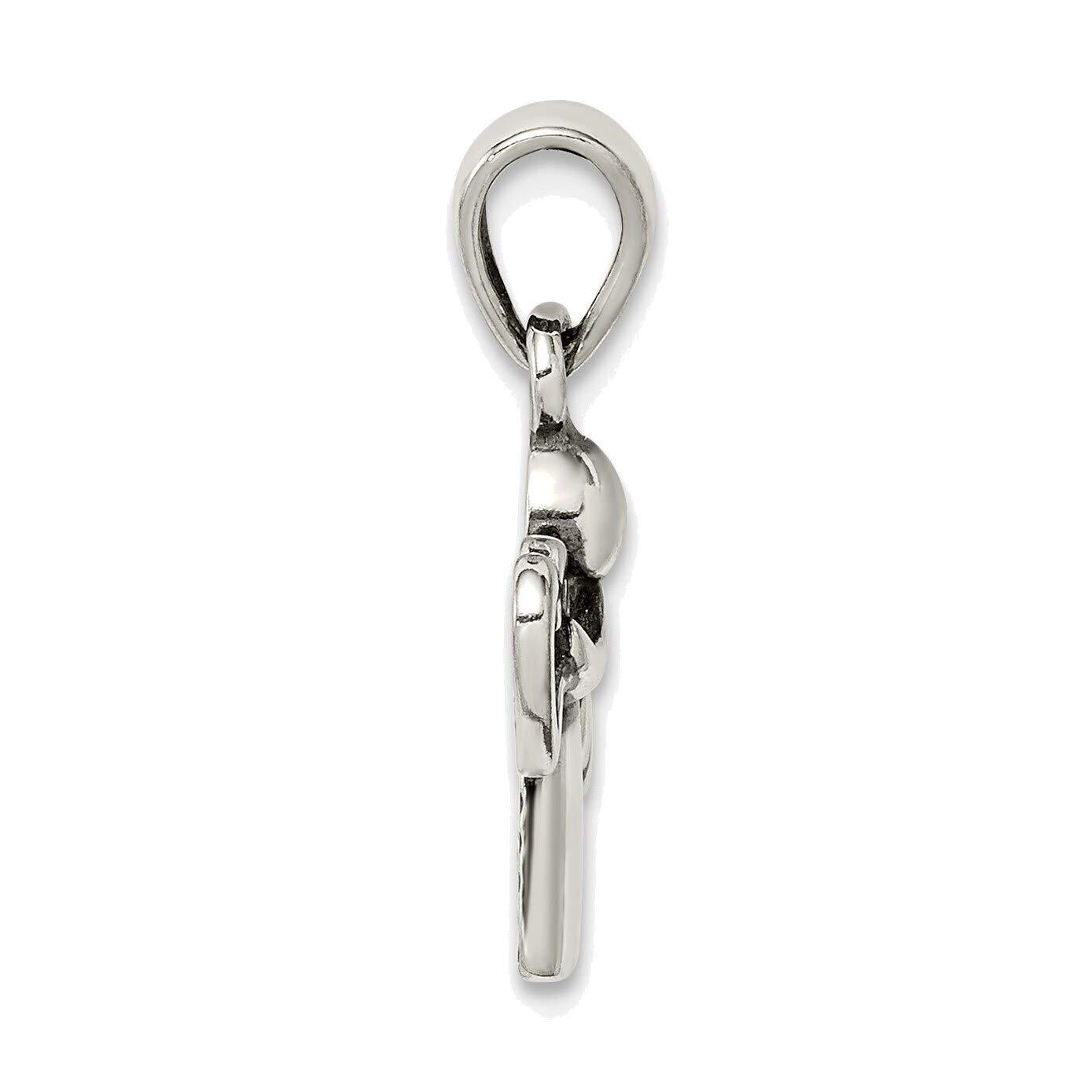 Bonyak Jewelry Solid Sterling Silver Antiqued Angel with Heart Pendant - Elegant Necklace for Women, Gift for Her, Christmas, Birthday & Special Occasions