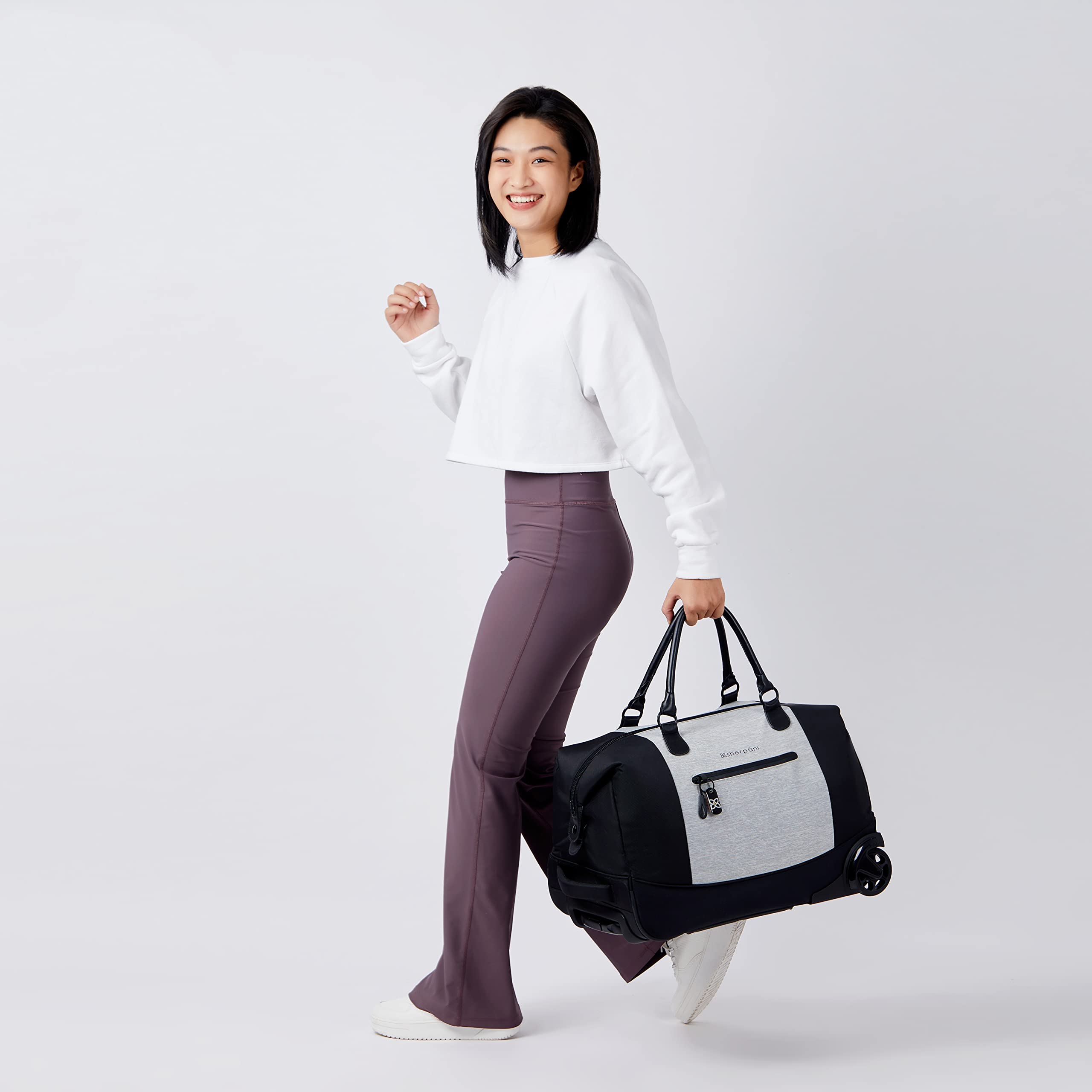 Sherpani Trip 2-Wheeled Rolling Duffel Bag - Lightweight Expandable Travel Duffle for Women - Perfect Carry-On Luggage for Air Travel, Weekend Getaways & Gym Use