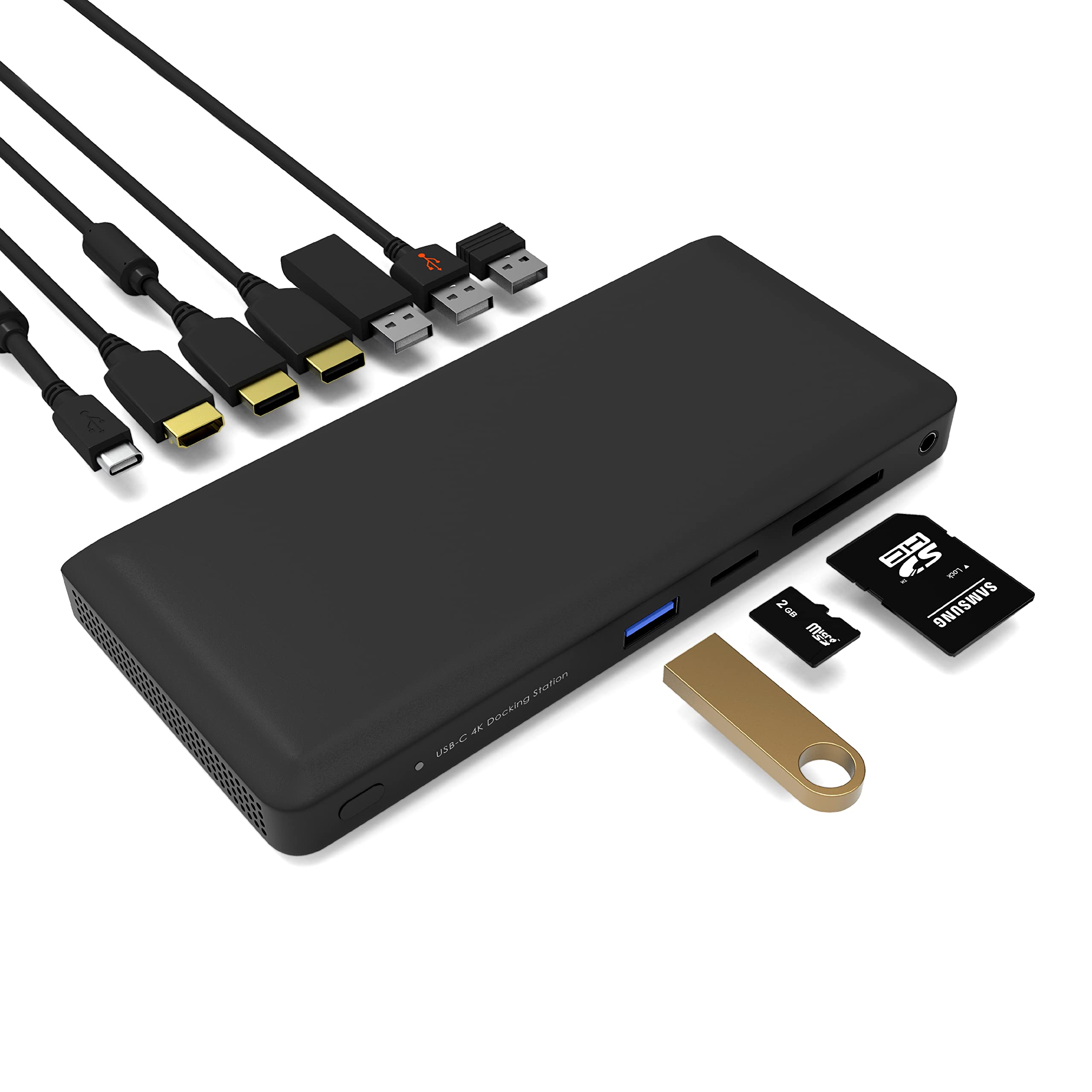 10-in-1 Thunderbolt 3 USB-C Docking Station with 65W Power Delivery & Dual 4K Display - 10 Port Hub for MacBook Pro, Dell XPS, HP Spectre (Home Office & Gaming Setup)
