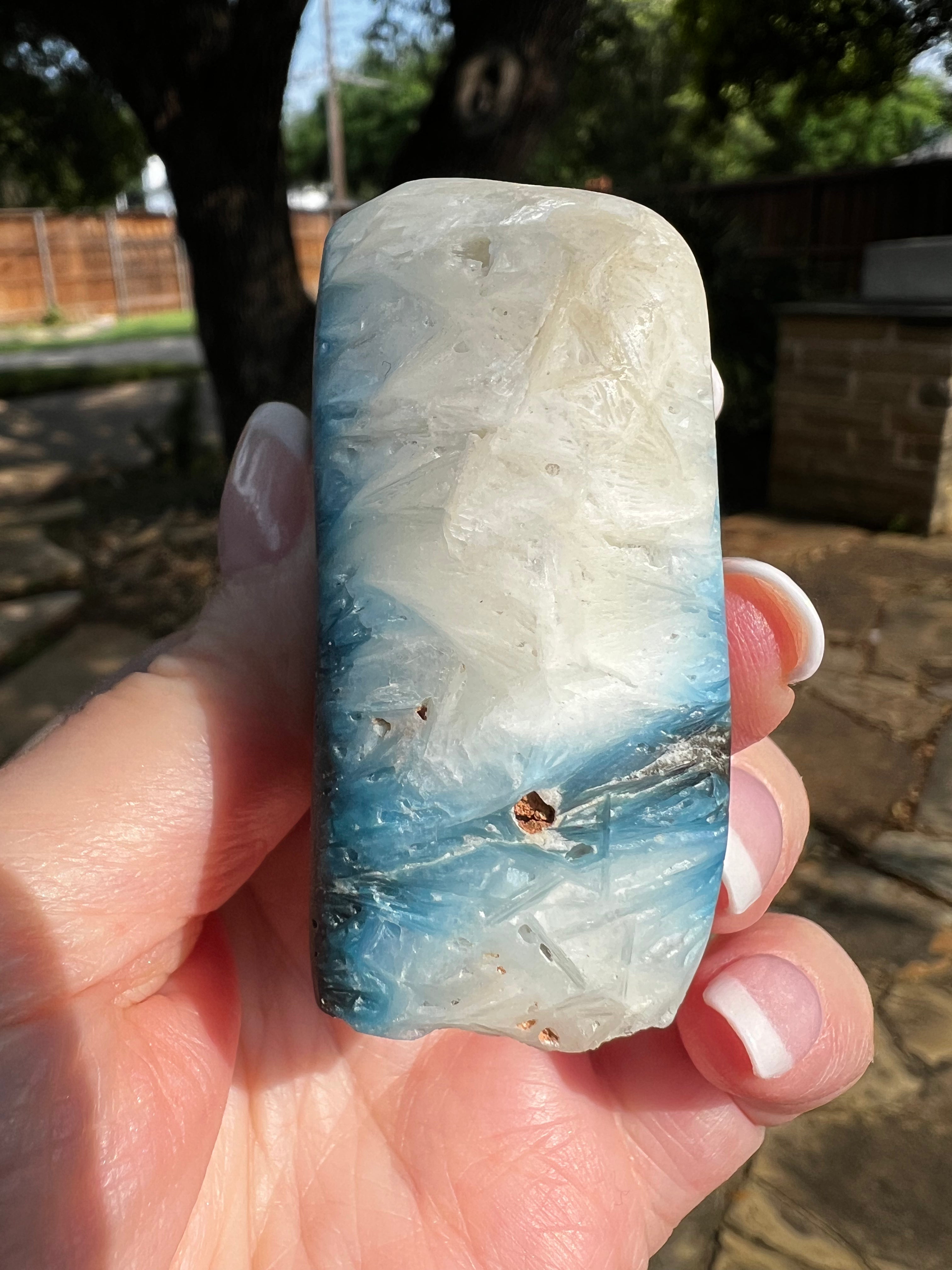 Premium Nakauriite Palm, Blue Ice & Glacierite Crystals - Healing Stones for Meditation, Reiki & Spiritual Energy Work