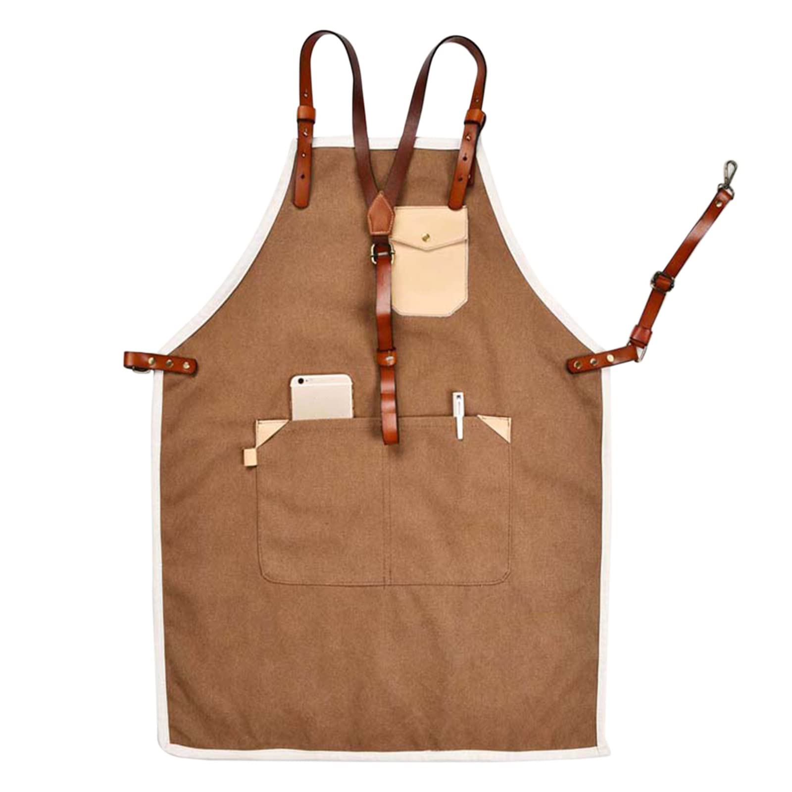 Professional Unisex Denim Barber Apron with Pockets - Hairstylist & Cooking Apron for Women & Men - Perfect for Salon, Barista, and Kitchen Use