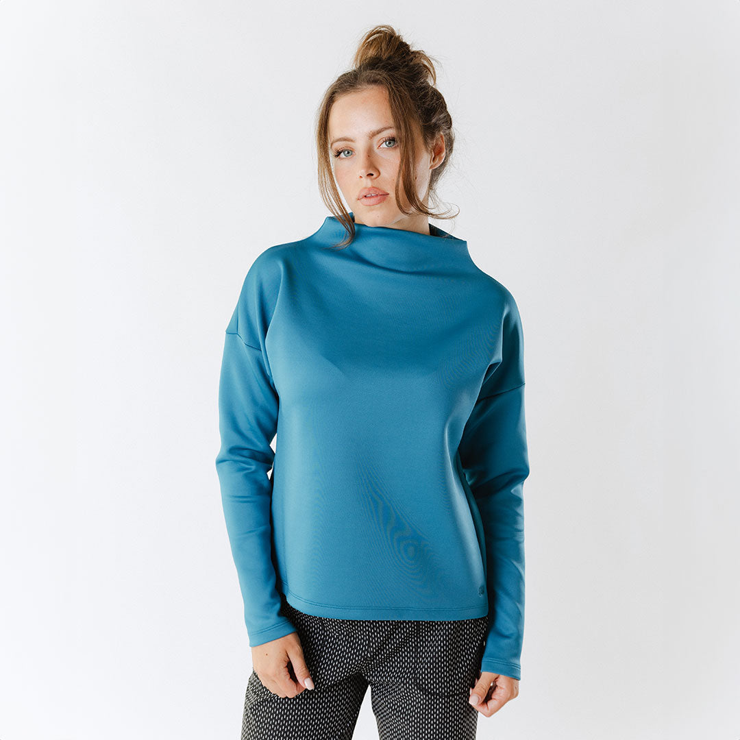 Stylish Peacock Blue Cardiff Pullover Sweater for Women | Soft & Comfortable Knitwear for Casual Outfits & Cozy Winter Wear