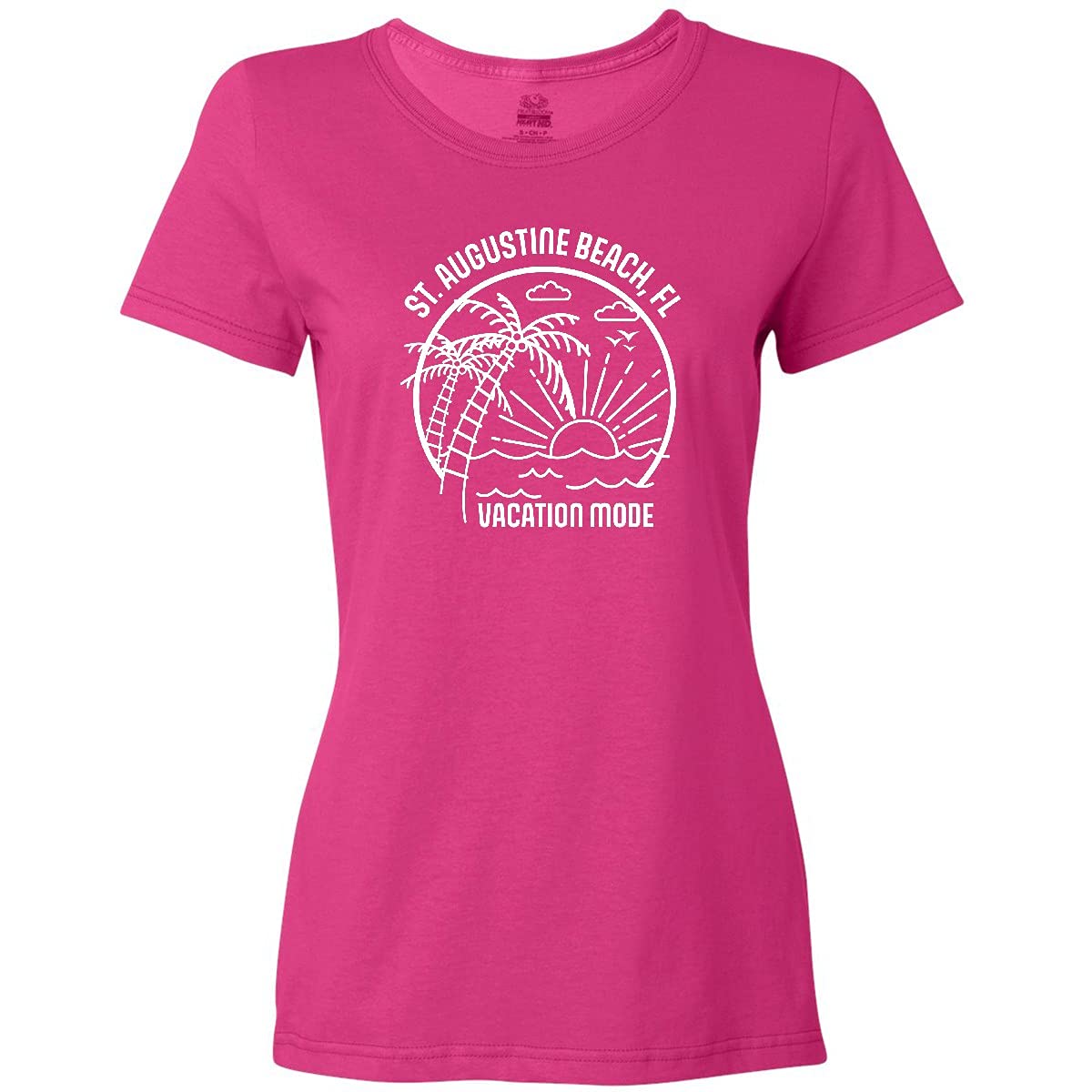 Inktastic Summer Vacation Mode St. Augustine Beach Florida Women's T-Shirt - Comfortable Casual Tee for Beach Trips & Summer Outings