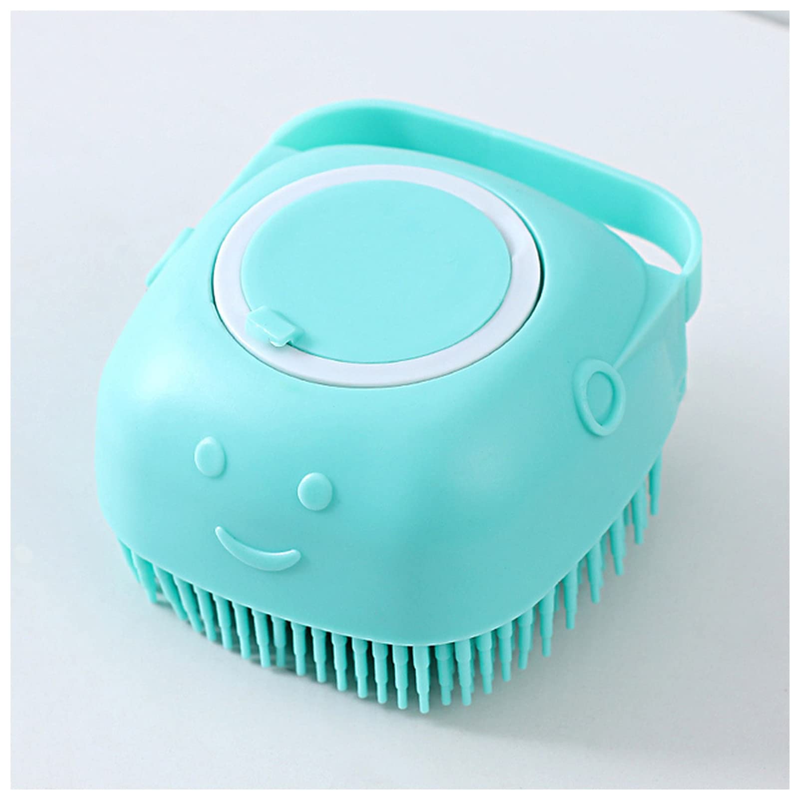 Xiaopangtech Pet Grooming Brush - Dog Bath Massage Comb with Shampoo Dispenser for Dogs & Cats - Blue