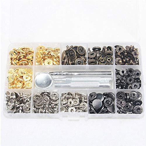 Premium Snap Fasteners Kit with Installation Tool - 100pcs Sewing Buttons for Leather, Fabric & DIY Crafts - Perfect for Clothing, Bags & Accessories (Color: 3)