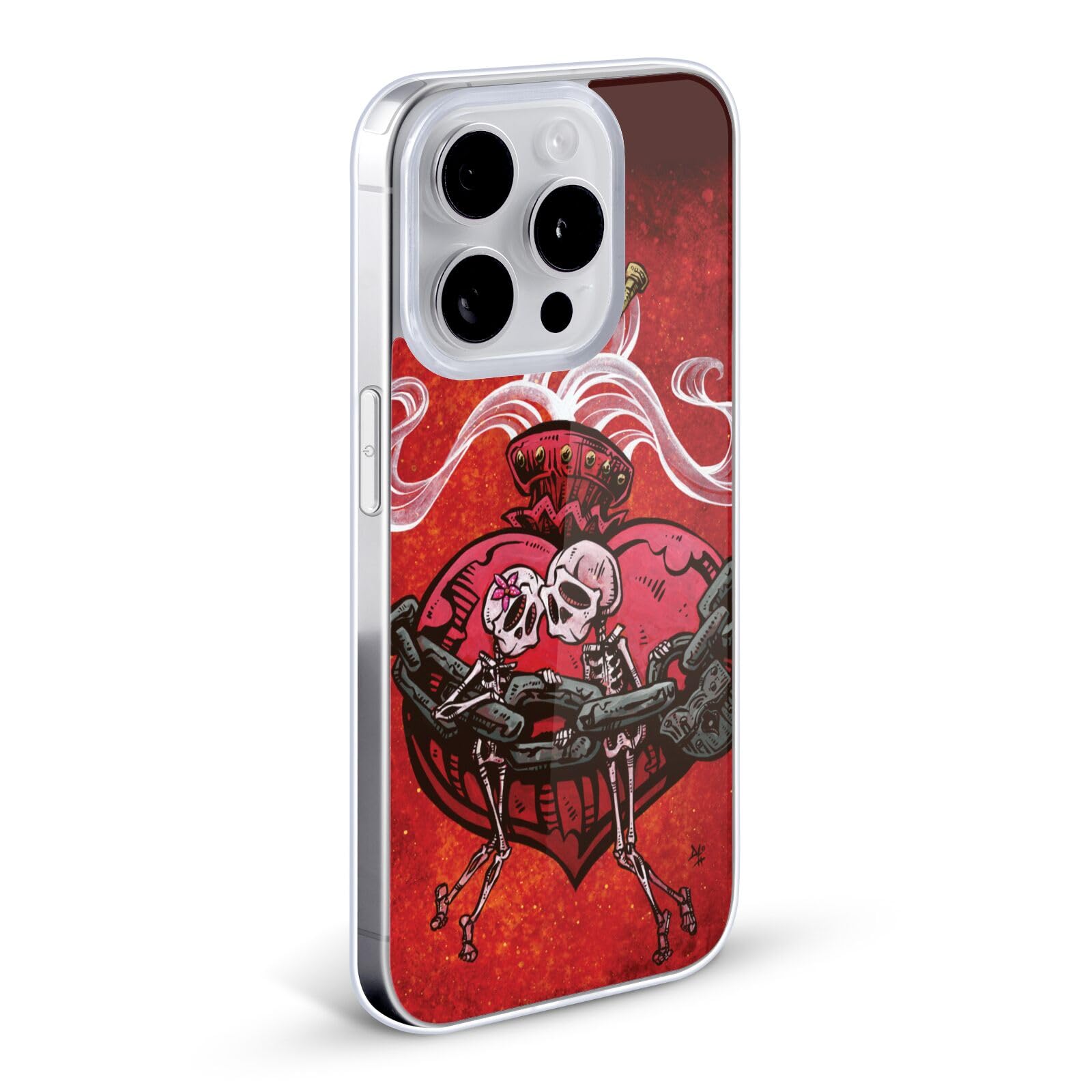 Head Case Designs David Lozeau Skull Heart Colorful Grunge Soft Gel Case for iPhone 12/12 Pro - Artistic Protection for Daily Use & Travel