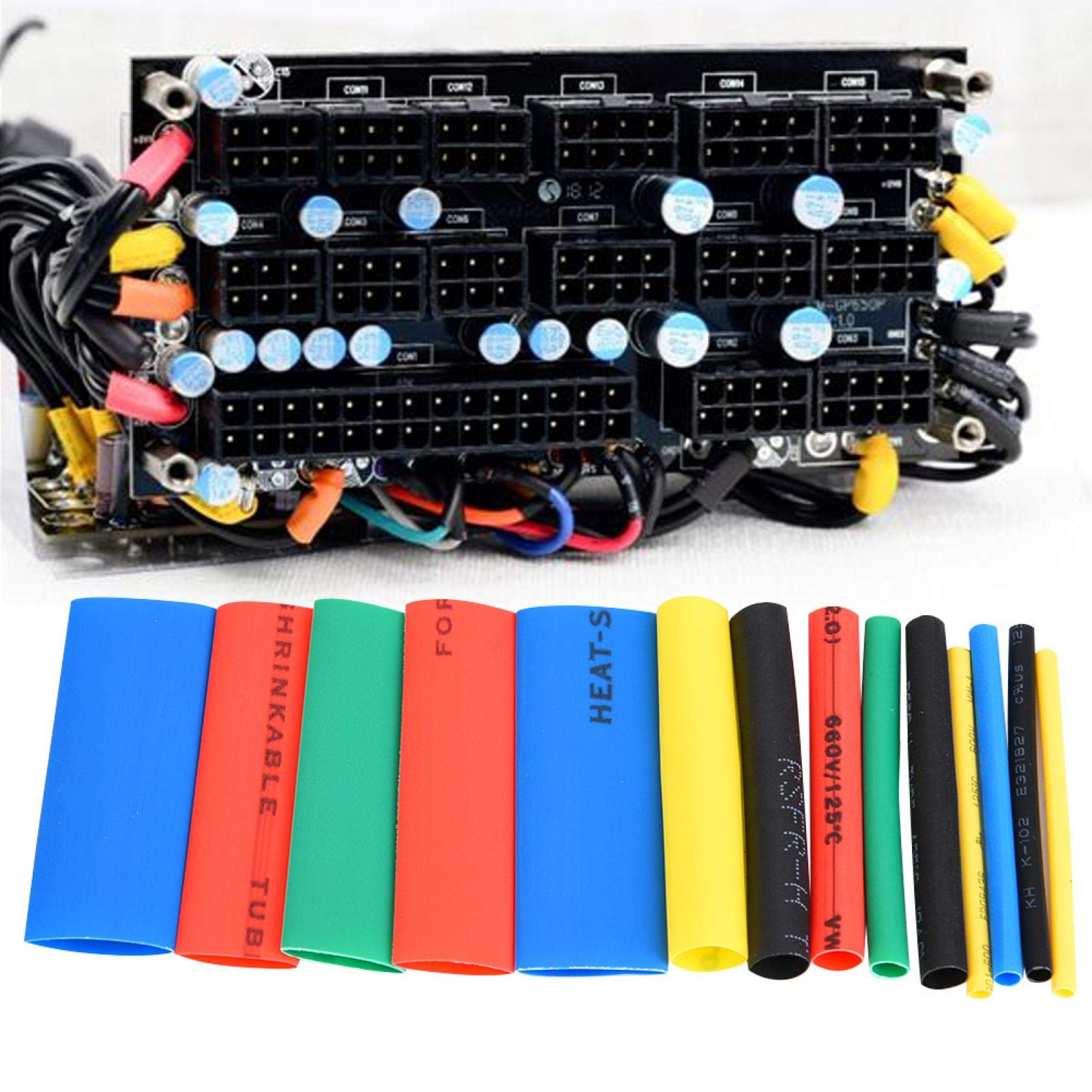 EVTSCAN 530pcs Heat Shrink Tubing Kit - Polyolefin Insulated Shrinkable Sleeves for Wire & Cable Protection (Assorted Sizes 2:1 Ratio) - Perfect for Electrical Repairs, DIY Projects, and Automotive Wiring