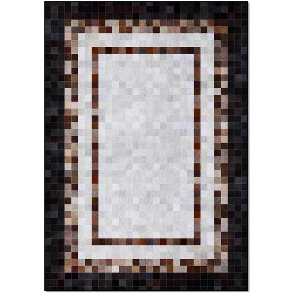 Modern Geometric Area Rug 5'x10' - Non-Slip Soft Indoor/Outdoor Carpet for Living Room, Bedroom, Courtyard - Luxury Contemporary Border Design Runner - Perfect for Home Decor, Kitchen, Entryway Mats (Brown)