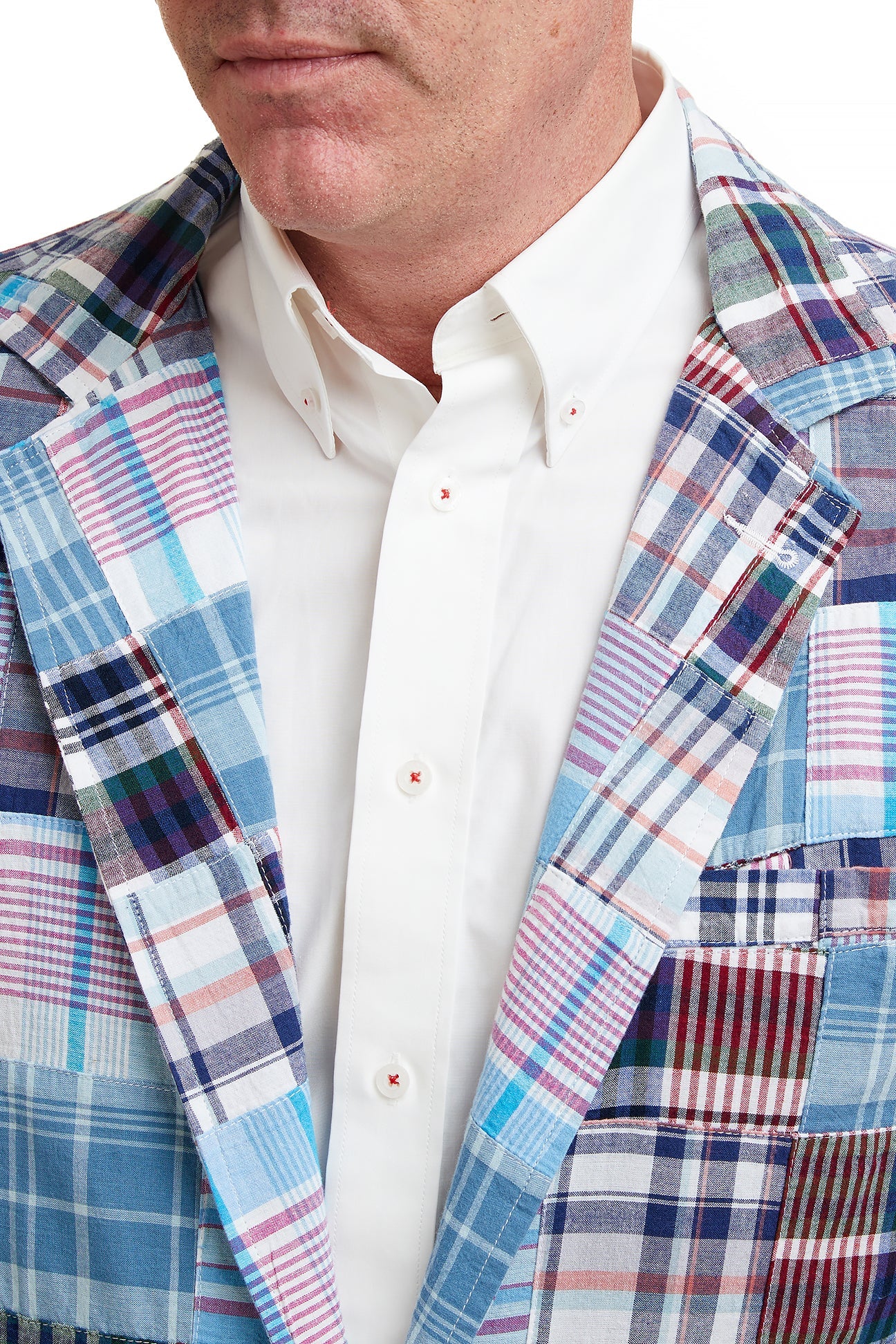 Spinnaker Blazer Seapoint Patch Madras Jacket - Lightweight Summer Sports Coat for Men - Perfect for Yachting, Golf & Outdoor Events