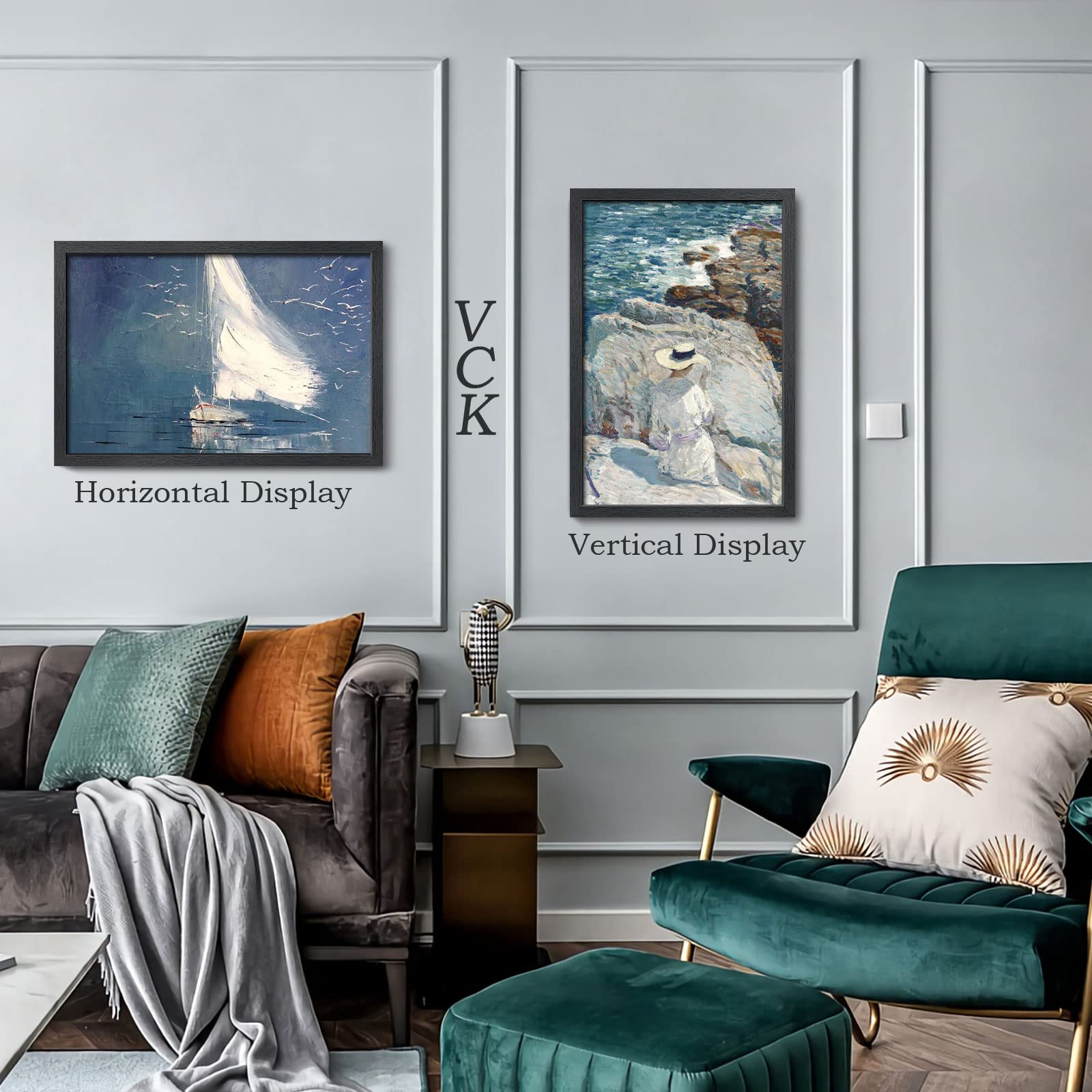 VCK 20x30 Poster Frame Set of 4 - Premium Textured Solid Wood Black Picture Frames for Wall Gallery Display - Perfect for Home Decor, Office Art & Photo Displays