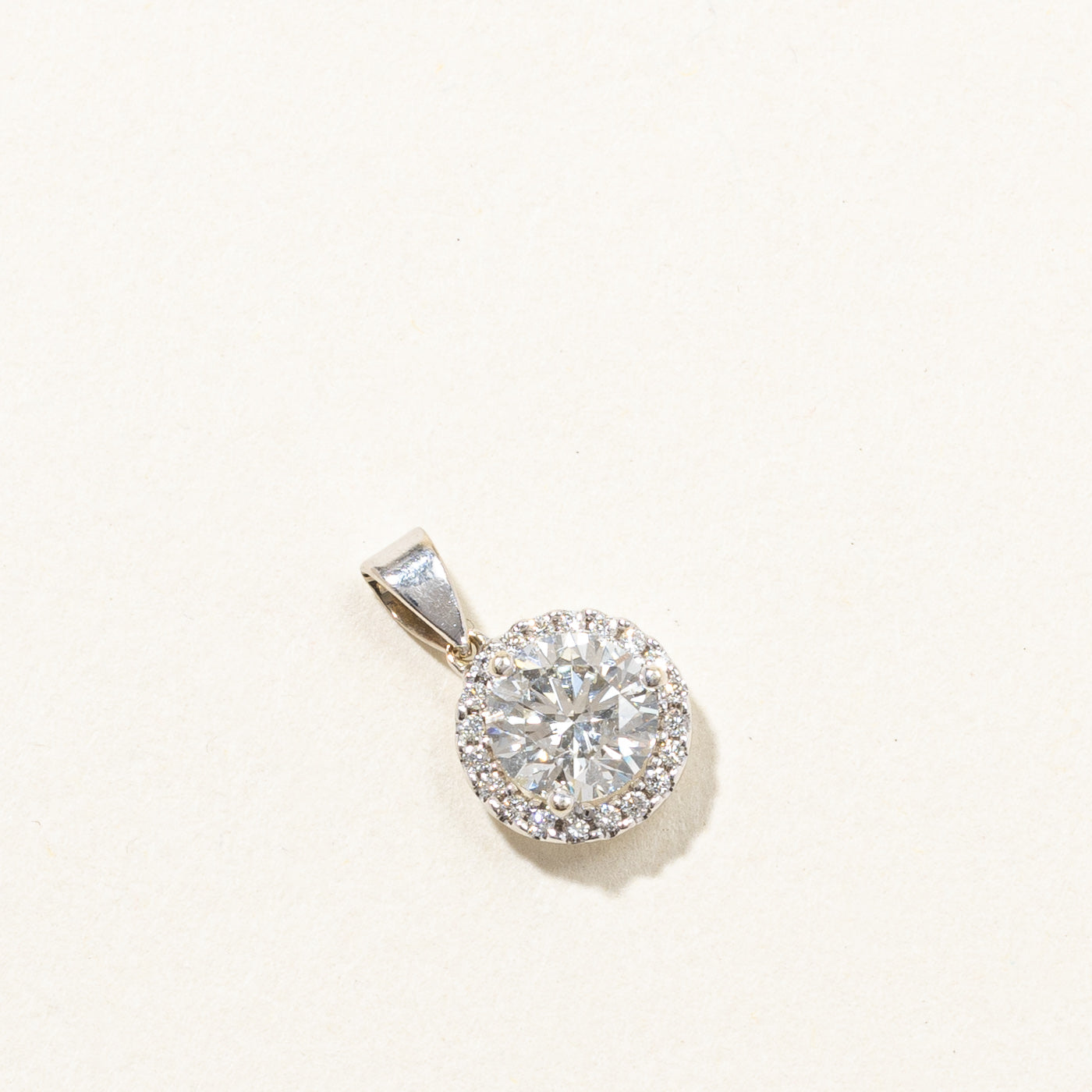 1.19ctw Diamond White Gold Halo Pendant Necklace for Women | SI2 Clarity, E Color | Elegant Jewelry Gift for Anniversary, Valentine's Day & Special Occasions