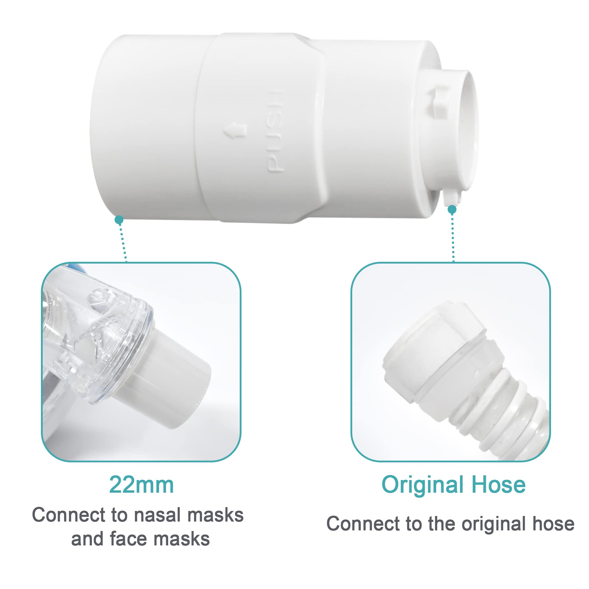 AirMini Hose Adapter - 22mm Mask Diameter Compatible, Travel Tube Connector for AirMini Accessories | Perfect for CPAP Masks, Travel & Home Use