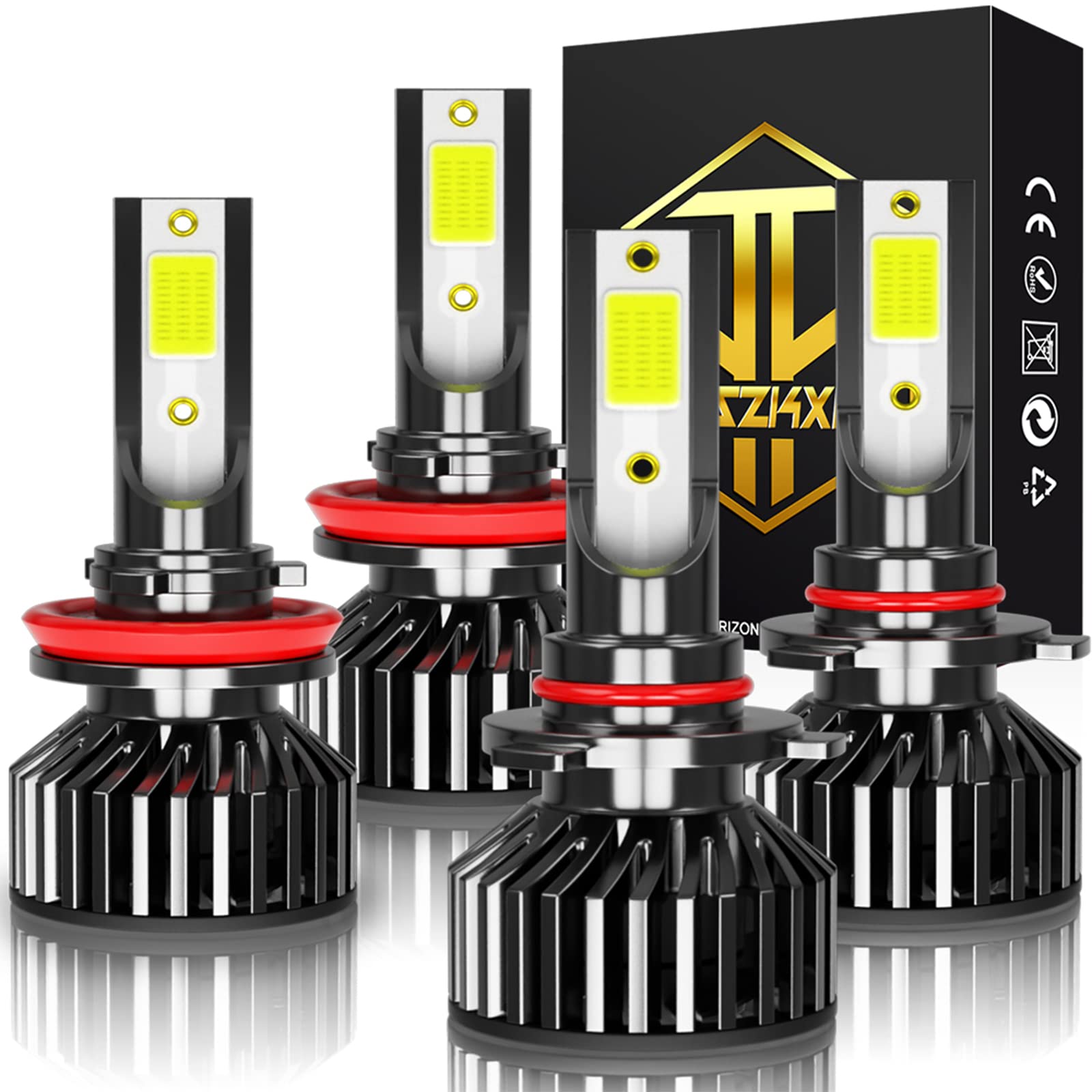 Kenworth T680 T880 LED Headlights - 6000K Cool White for Night Driving