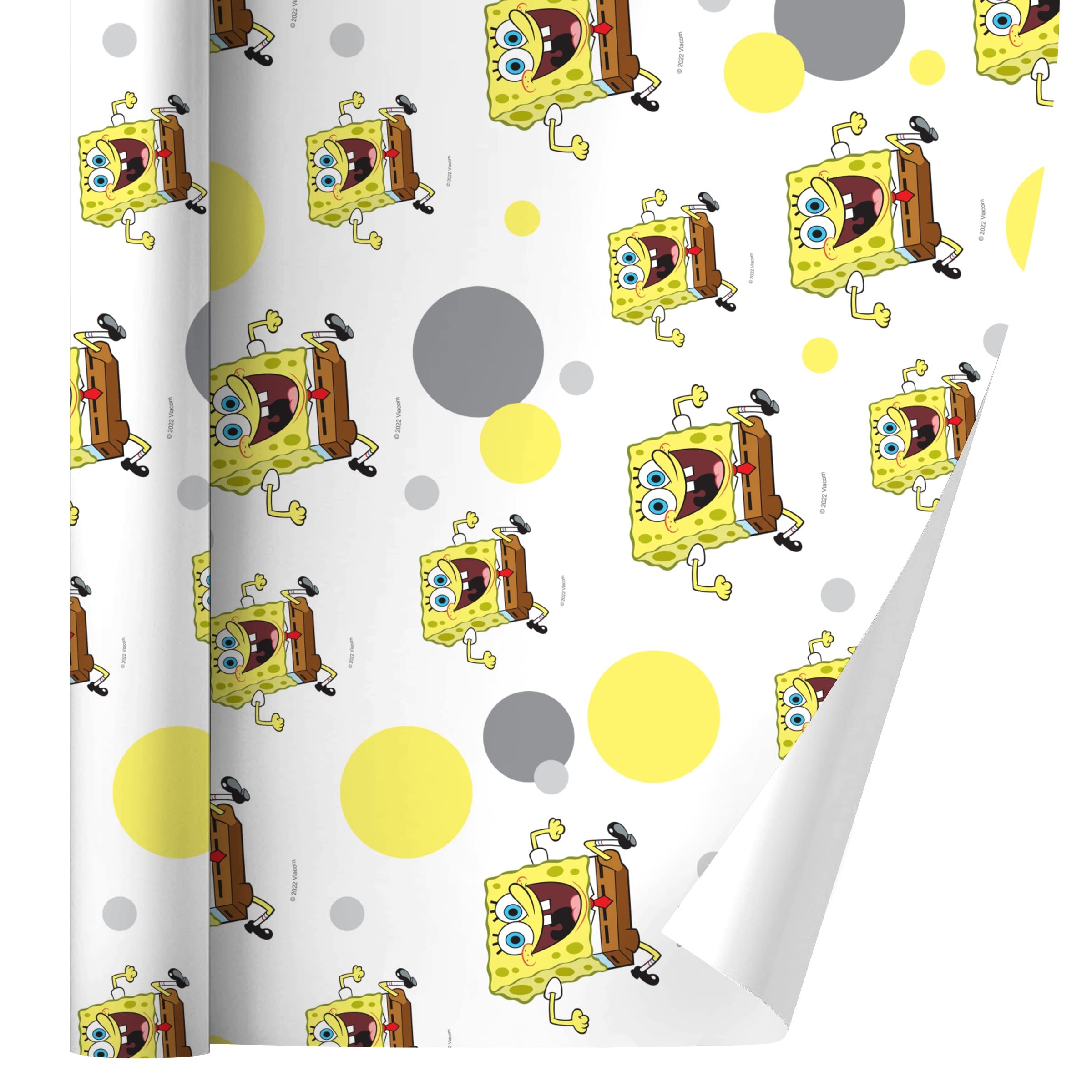 Spongebob Squarepants Wrapping Paper Roll - Cartoon Gift Wrap for Birthdays, Parties & Holidays - 24