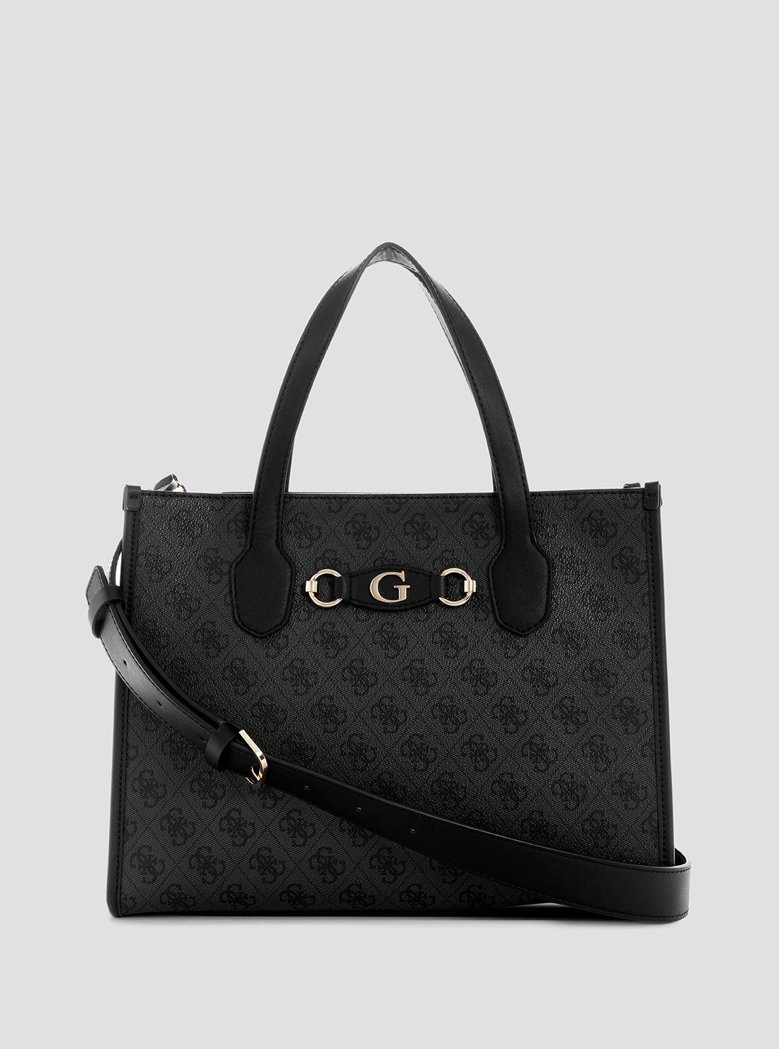 Black Logo Izzy 2 Tote Bag - Stylish & Durable Women's Shoulder Bag for Work, Travel & Shopping | Perfect Office Commute, Beach Day & Grocery Essentials Carrier