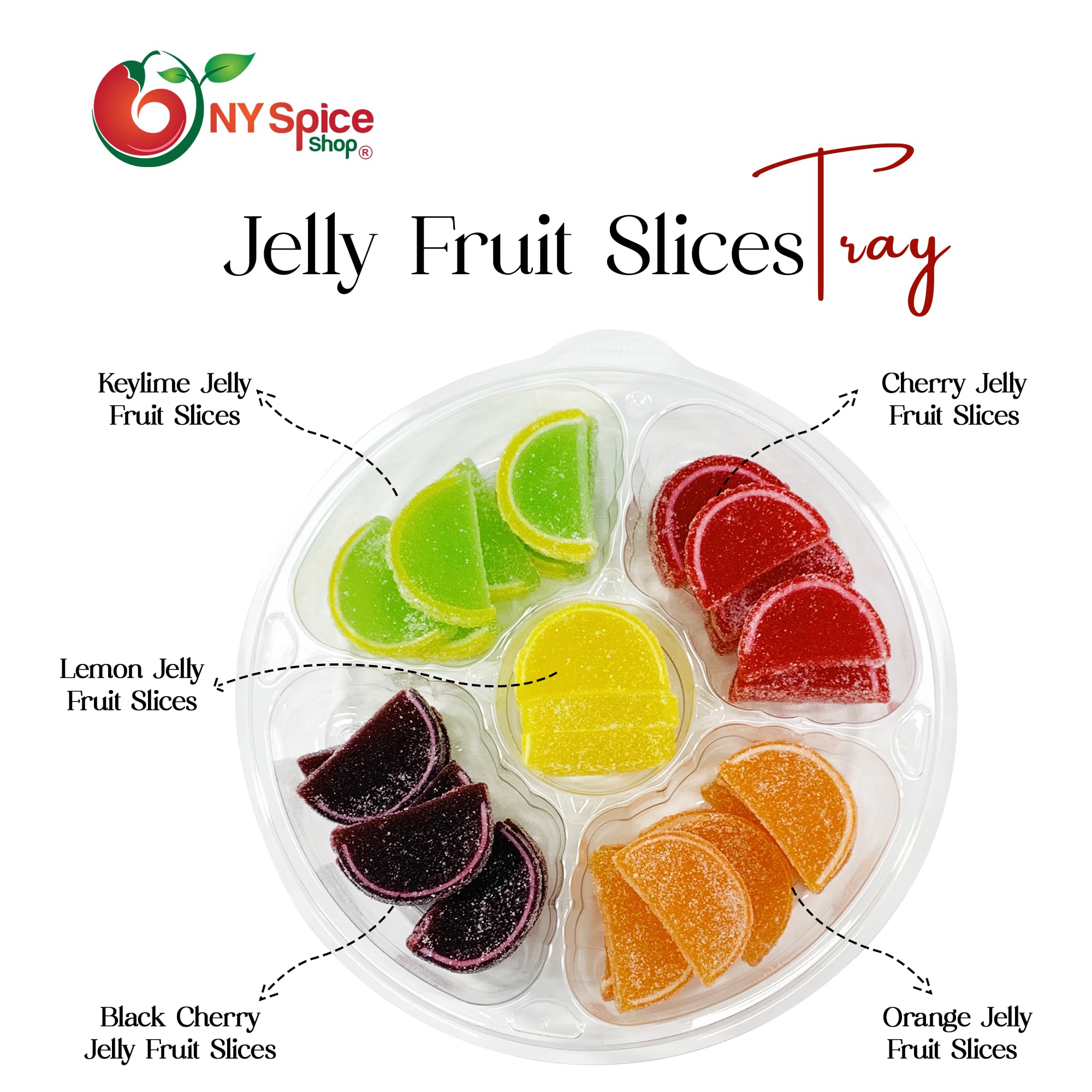 NY SPICE SHOP Jelly Fruit Candy - 2lb Assorted Fruit Slices Gummies - Old Fashioned Soft Candy for Sweet Lovers - Perfect for Parties, Gift Baskets & Movie Night Snacks
