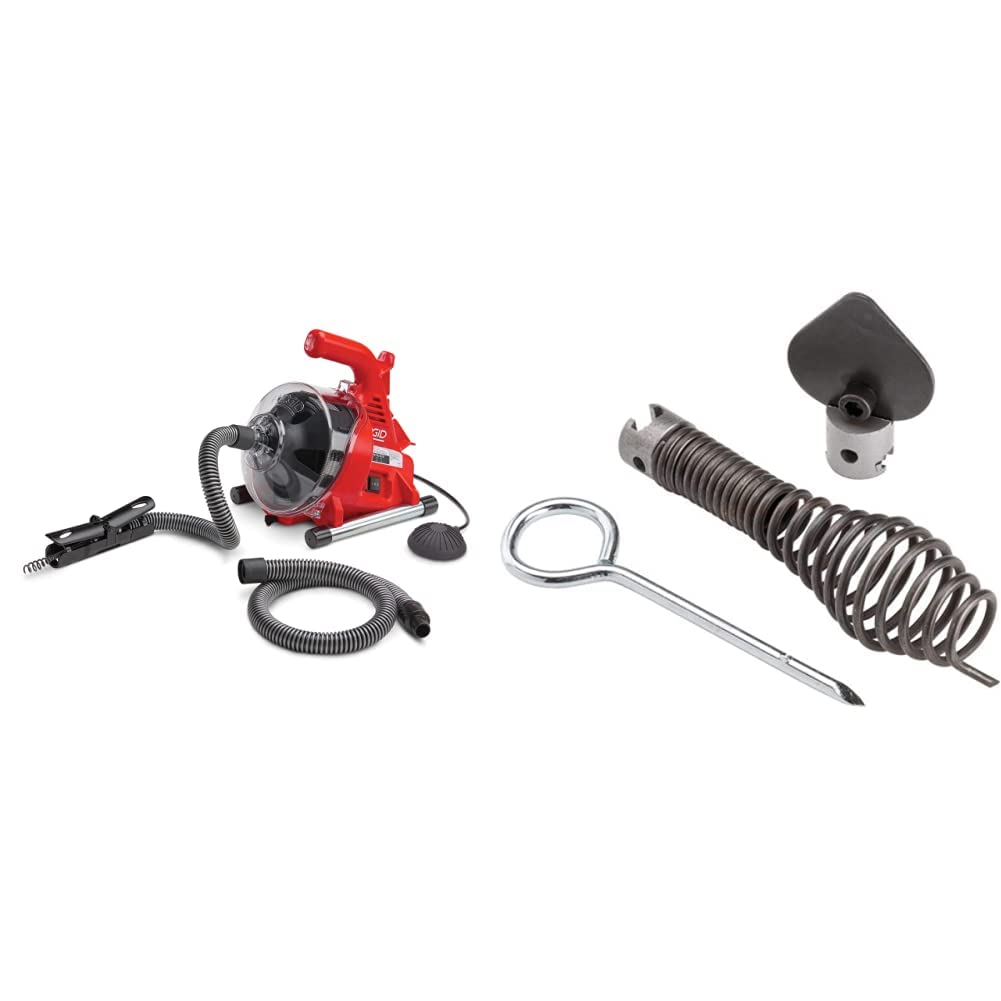 RIDGID PowerClear 120-Volt Drain Cleaning Machine Kit with 12128 T-240 Tool Set - Compatible with Drum Machines & Drain Snakes - Includes K-3800 & K-400 Drain Cleaning Snake Kits - Perfect for Plumbing Maintenance & Clog Removal in Homes & Commercial Buildings