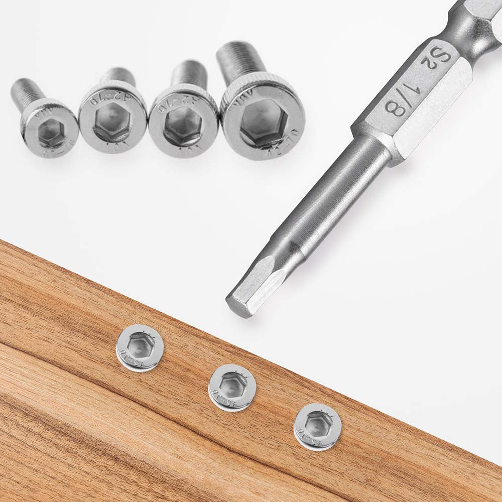 10-Piece Hex Wrench Set - 1/4 Inch Quick Release S2 Steel with Rust-Resistant Finish - Compatible with Electric Screwdrivers & Drills - Perfect for DIY Projects, Furniture Assembly, and Automotive Repairs