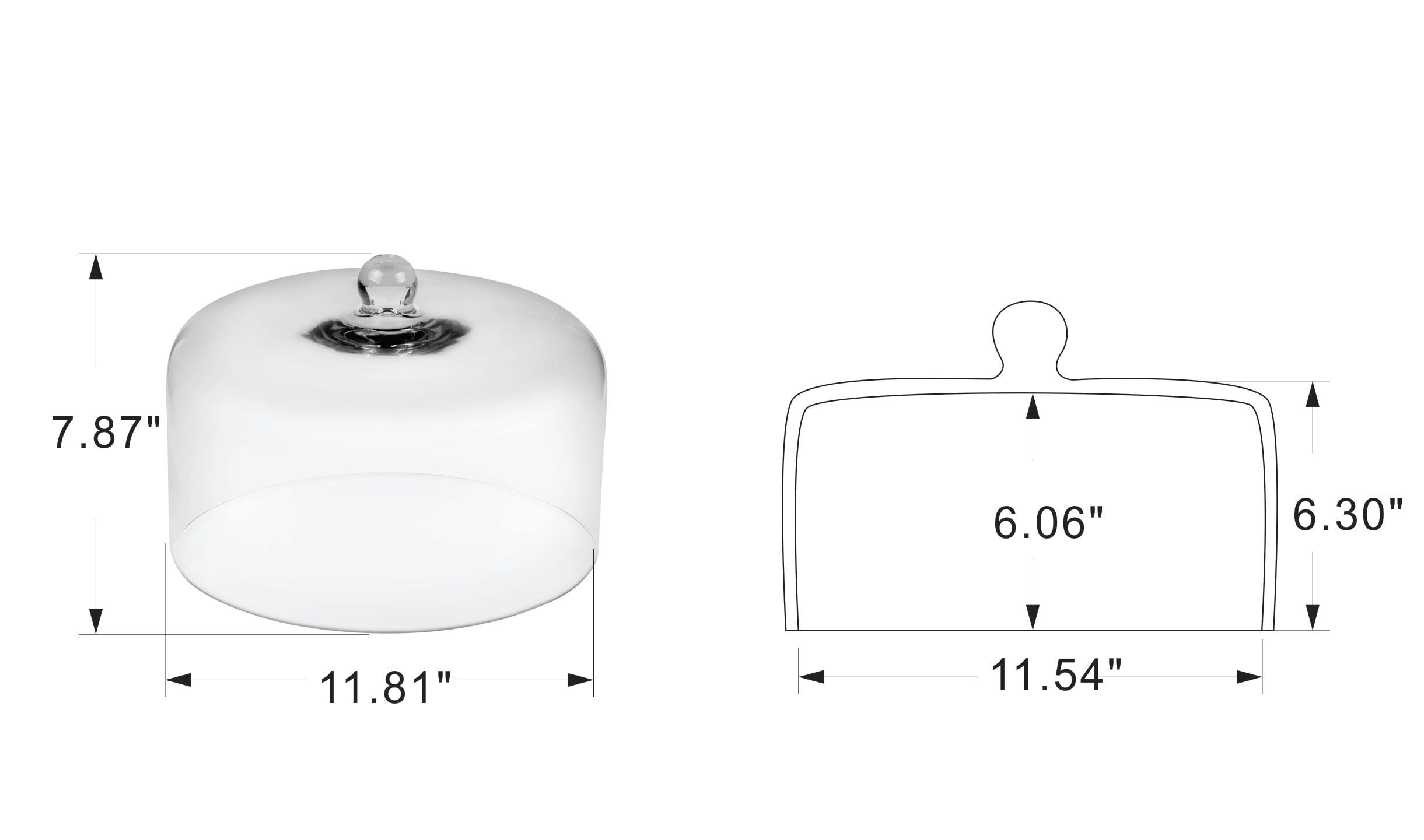 Handmade Sturdy Glass Cake Dome - 12