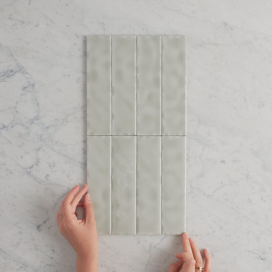 Premium Newport Gloss Mini Subway Sage Green Ceramic Tile – Perfect for Kitchen Backsplash, Bathroom Walls & Modern Home Decor