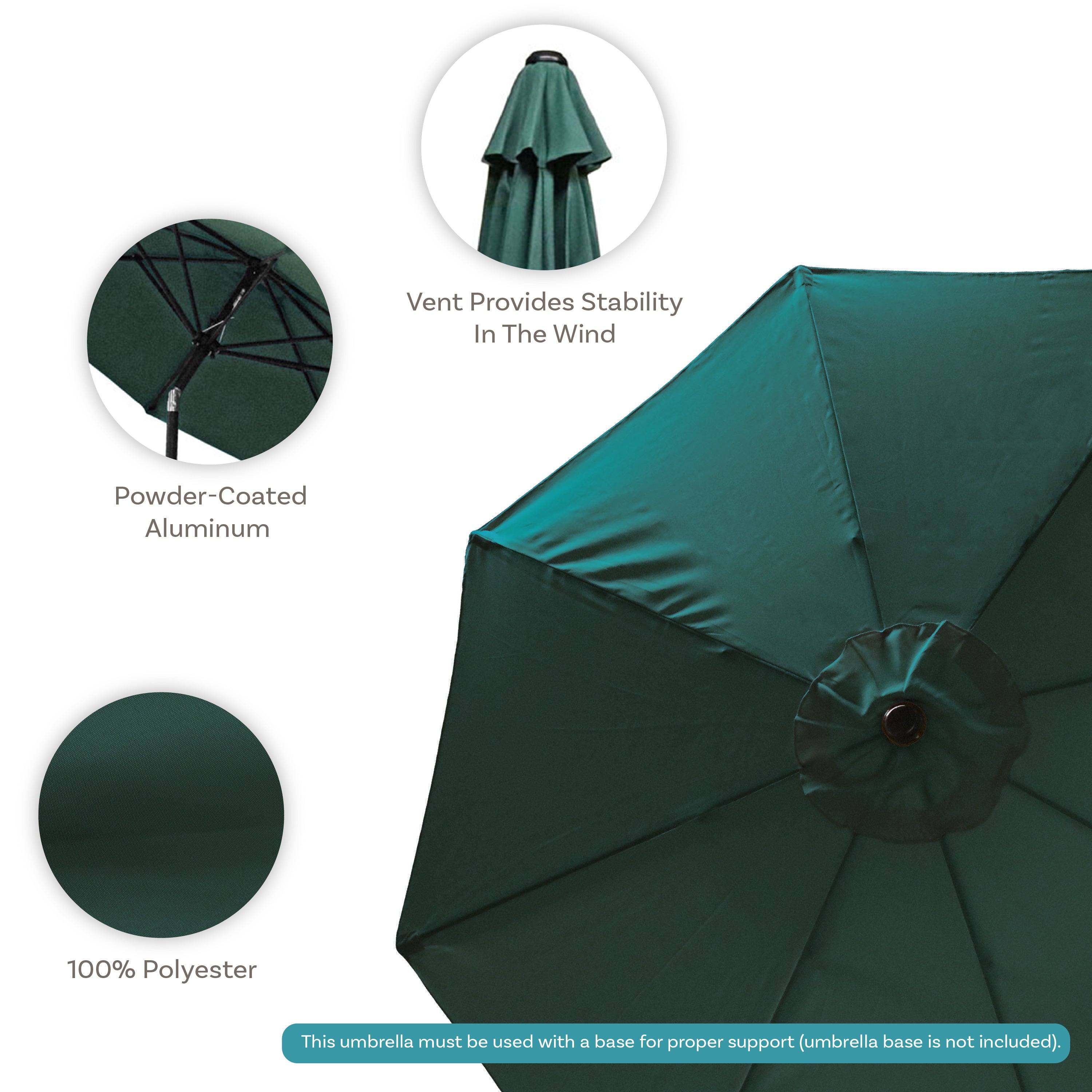 Sunnydaze 9-Foot Aluminum Outdoor Patio Umbrella with Tilt & Crank - Perfect for Poolside, Backyard, Deck, and Garden Shade