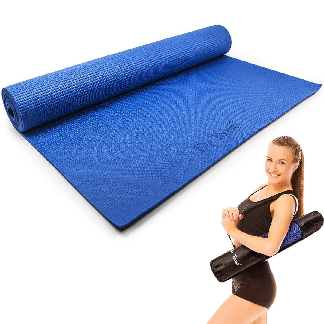 Premium Non-Slip Yoga Mat - Extra Thick PVC Exercise Mat for Fitness, Pilates & Home Workouts - Ideal for Yoga, Gym & Meditation - Dr Trust USA (308)
