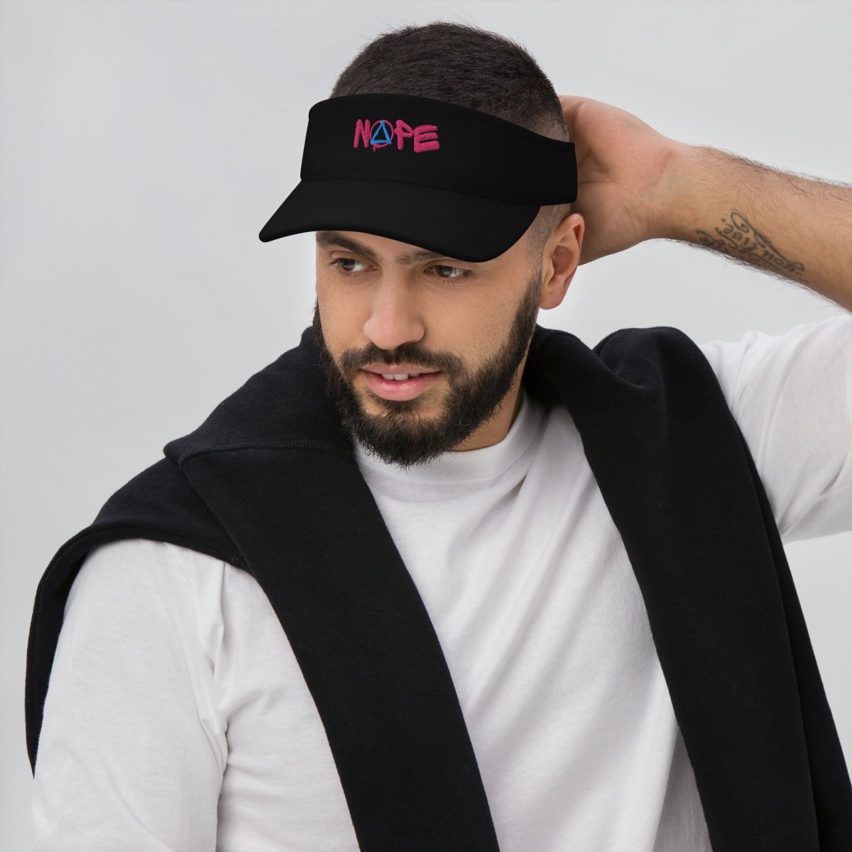 NOPE Embroidered Visor Cap - Adjustable Sun Hat for Women & Men - Perfect for Running, Golf, Beach & Outdoor Activities
