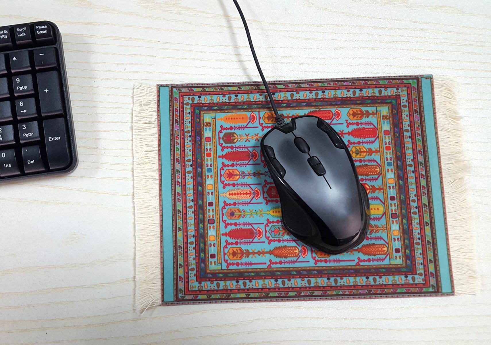 Floral Oriental Carpet Mouse Pad - SUPCOW Soft Non-Slip Desk Mat for Computer, Laptop & Gaming - Ergonomic Wrist Support for Office & Home Workspace