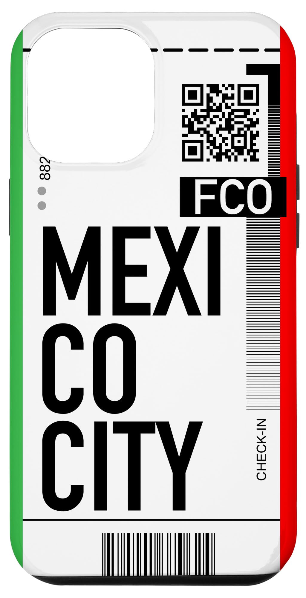 iPhone 12 Pro Max Phone Case - Premium Boarding Pass Design with Mexico City Skyline | Travel Accessory for Airplane Trips & Vacation Souvenir
