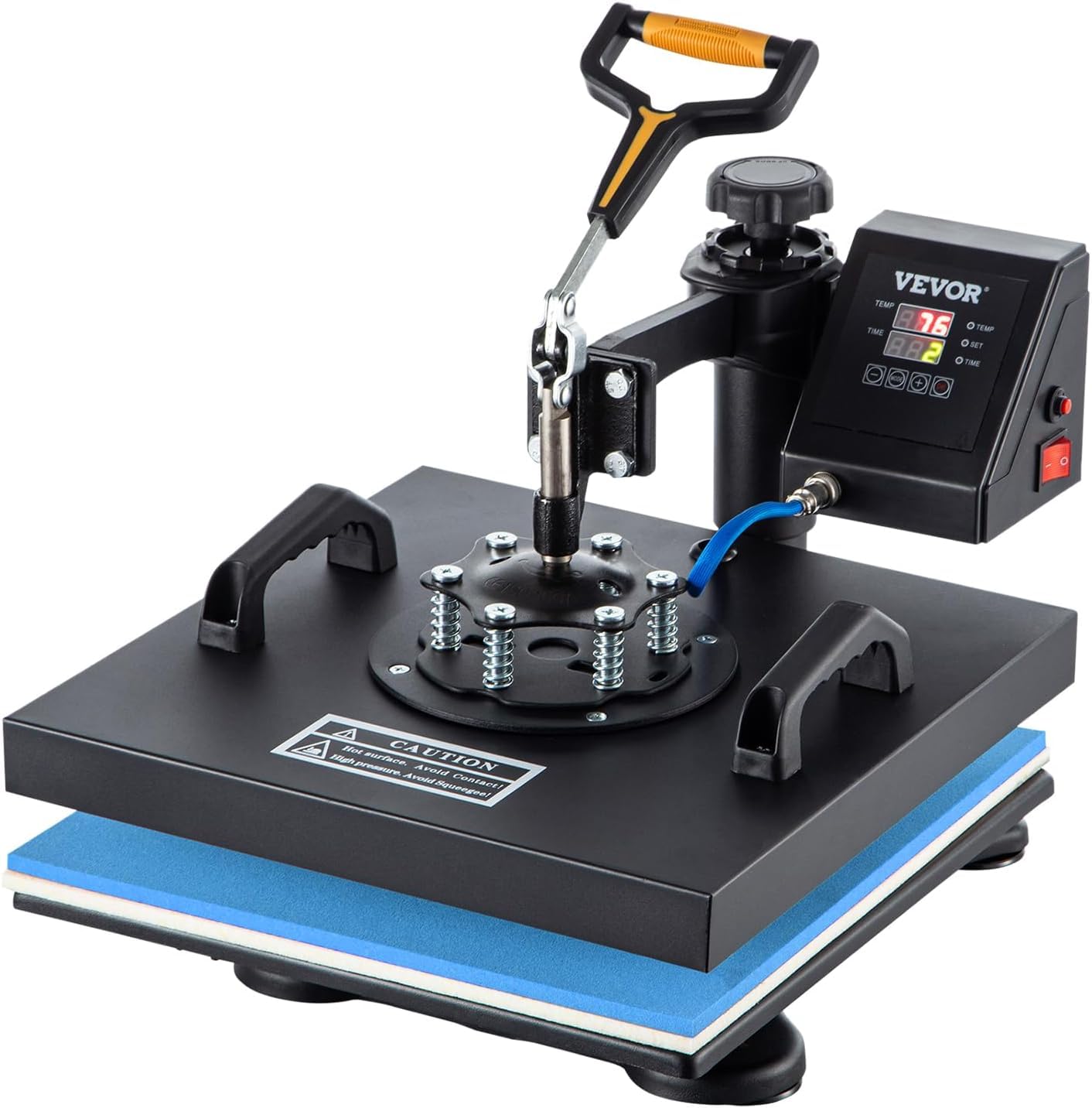 VEVOR 15x15 Inch 6-in-1 Digital Heat Press Machine with 360° Swing Away - Multi-Function T-Shirt, Hat, Mug & Plate Sublimation Transfer for DIY Printing | Perfect for Home Business, Craft Projects & Custom Apparel Making