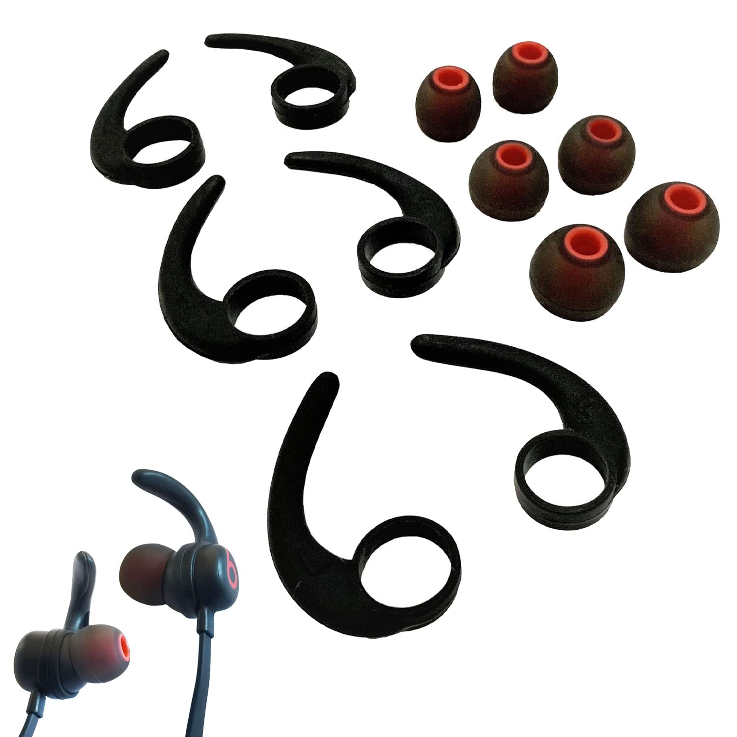 Silicone Earbud Tips for Beats/Sony/JVC - 3 Pairs for Sports & Workouts