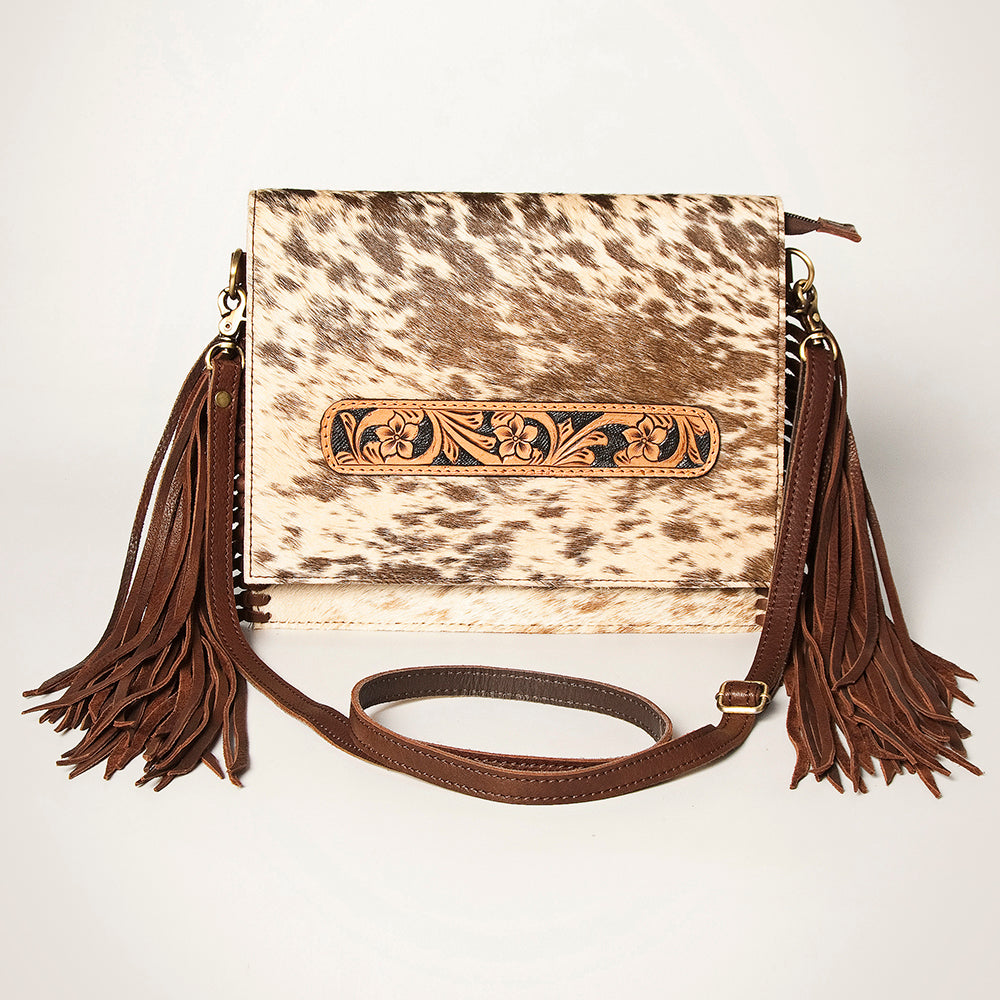 Genuine Leather Western Handbag for Women - American Darling Hair On Design - Perfect for Cowgirl Style, Rodeo Events & Country Fashion Accessories