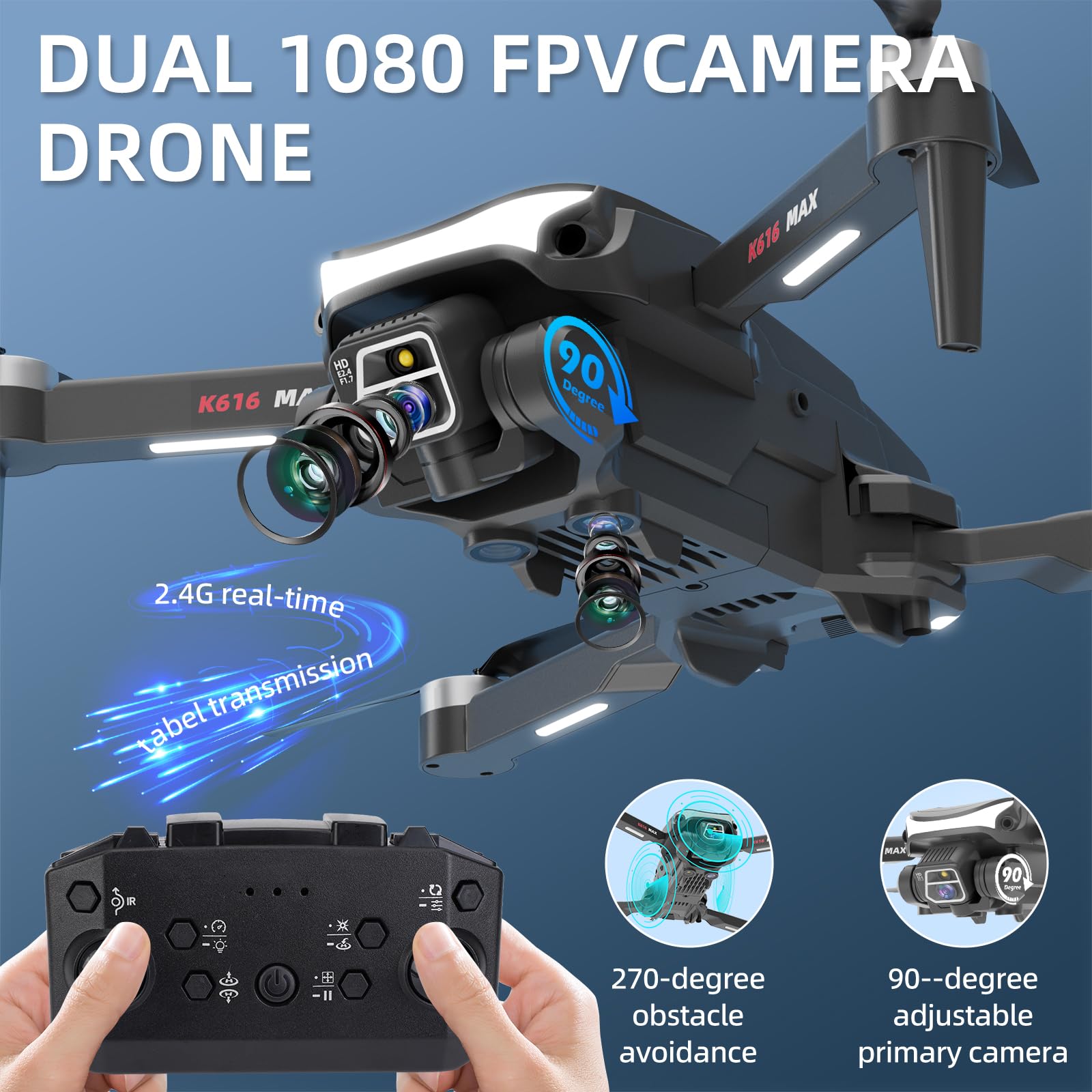 **Best Beginner Drone with 1080P HD Camera - Brushless Motor Drone for Adults & Kids - Optical Flow Positioning, Obstacle Avoidance, Headless Mode - Includes 2 Batteries - Perfect for Aerial Photography, Travel & Outdoor Adventures**