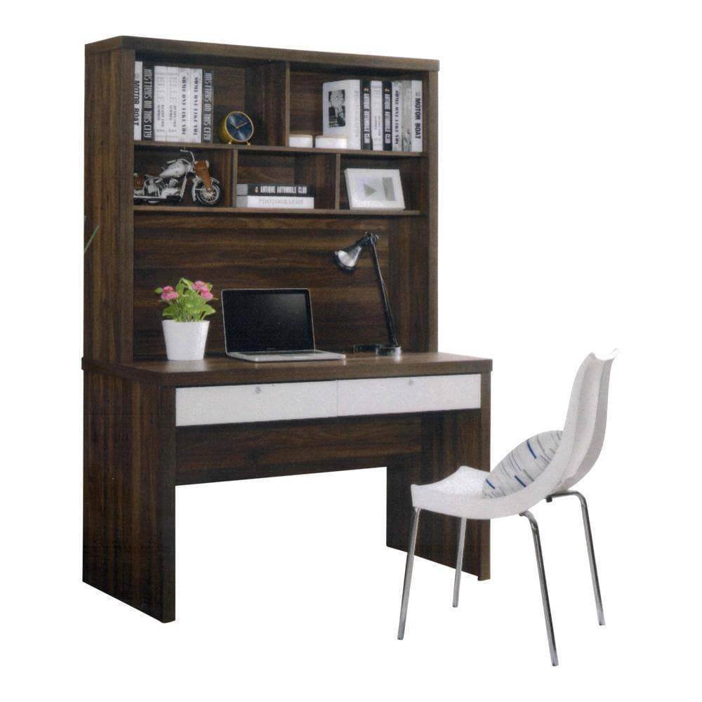 Melvin Study Table with Hutch - 47 Inch Modern Writing Desk with Bookshelf for Home Office, Dorm Room & Small Spaces - Perfect for Studying, Working & Organizing Books