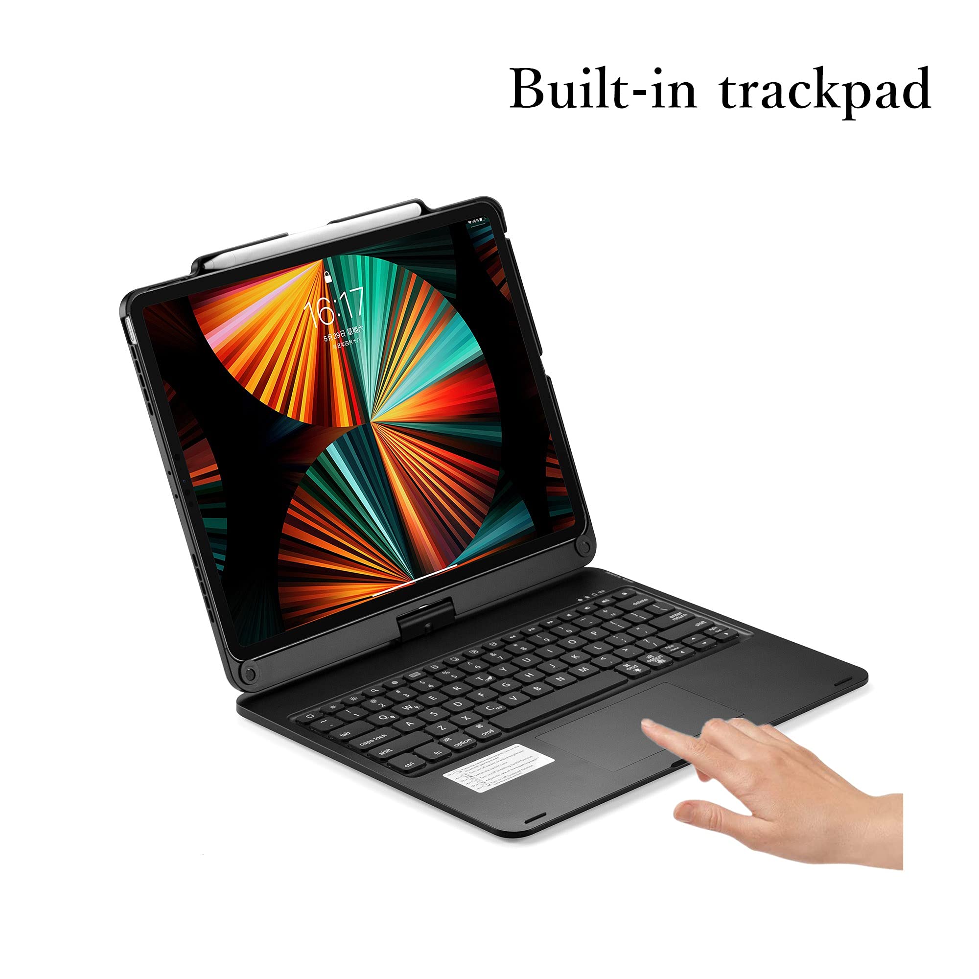 360° Rotatable Backlit Keyboard with Touchpad for iPad Air 13