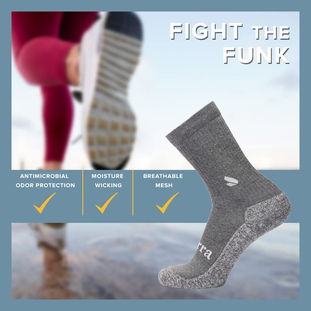 Men's Comfort Crew Socks - Anti Odor & Moisture Wicking Athletic Socks (3 Pack, Medium, Multicolor) - Perfect for Running, Hiking & Everyday Wear