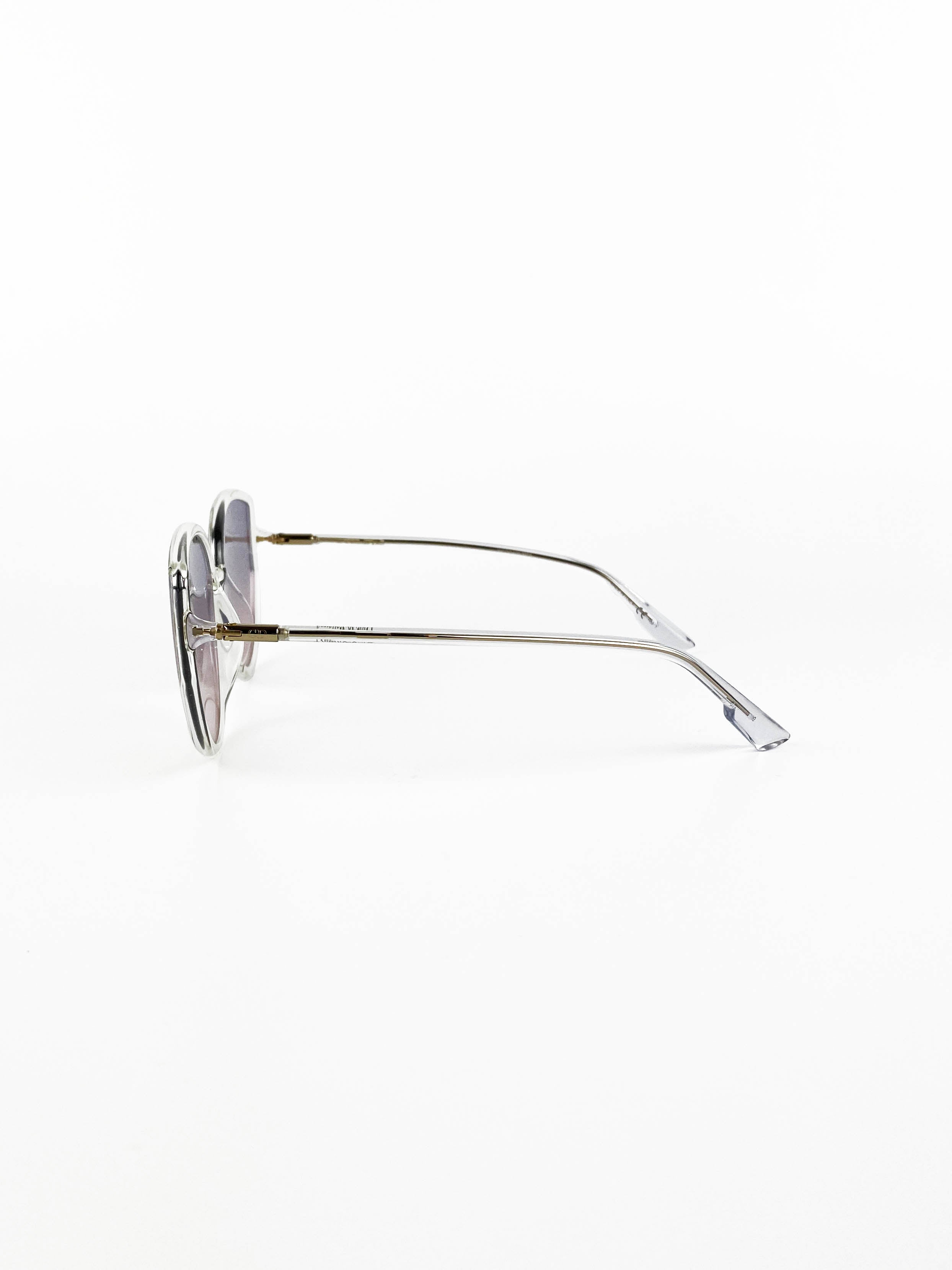Dior So Stellaire Sunglasses for Women - Crystal/Purple Rose Gradient Lens - Luxury Fashion Sunglasses for Summer, Beach & Outdoor Activities