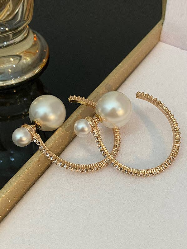 Exquisite Diamond and Pearl Stud Earrings for Women - Elegant 14K Gold Jewelry Gift for Wedding, Anniversary & Special Occasions