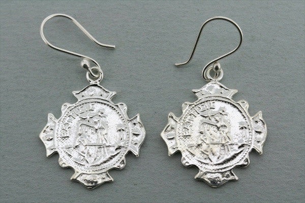 Ancient Greek Coin Earrings - Sterling Silver Jewelry for Women, Handmade Dangle Earrings, Vintage Style Accessories - Perfect for Parties, Weddings & Special Occasions
