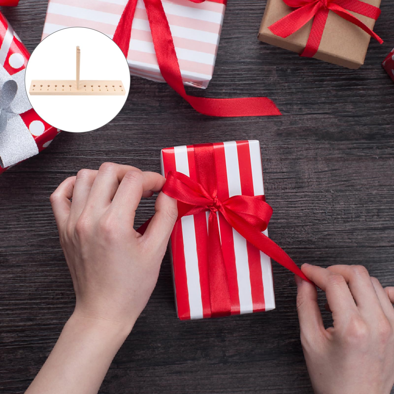Wooden Bow Maker DIY Tool - Handmade Ribbon Bow Maker for Christmas Wreaths, Hair Bows, Corsages & Crafts - Perfect for Holiday Decorations, Gift Wrapping & DIY Projects