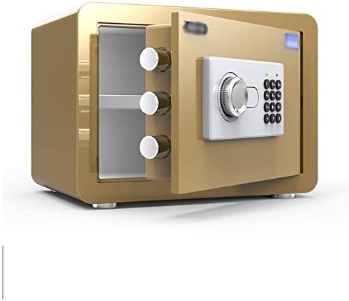 Fireproof & Waterproof Steel Home Security Safe with Combination Lock & Alarm - Compact Personal Safe for Valuables, Documents & Jewelry - Ideal for Bedroom, Office & Travel Use