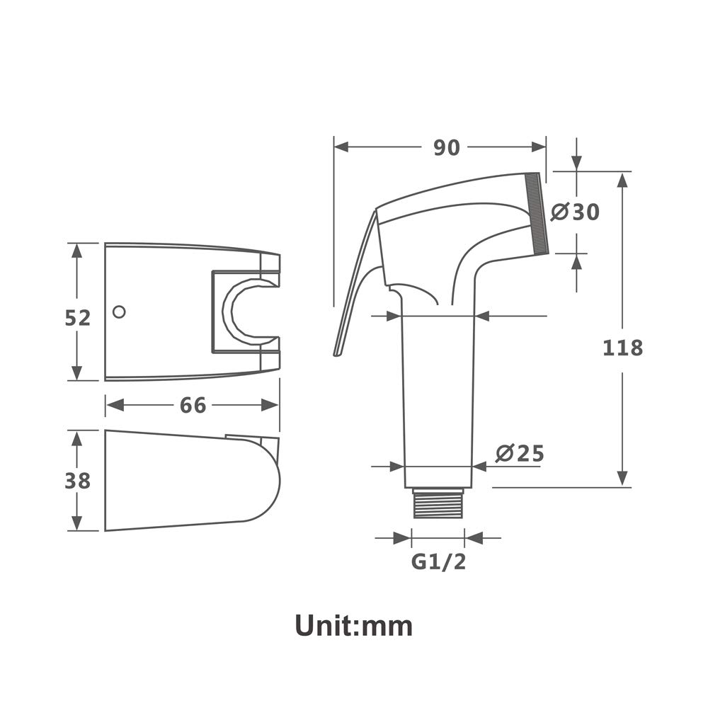Portable Handheld Bidet Sprayer for Toilet - Cold Water Cloth Diaper Washer, Self-Cleaning Bathroom Faucet Attachment (Black) - Perfect for Baby Care, Pet Cleaning & Hygiene