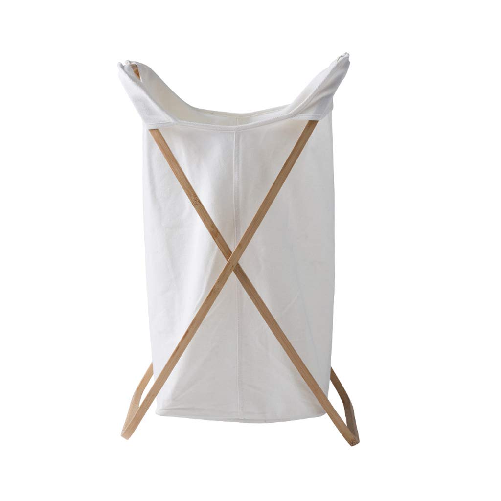 LQ Home Foldable Washable Fabric Storage Basket - Large Bamboo Toy & Snack Organizer for Kids Room, Nursery, or Living Room Storage