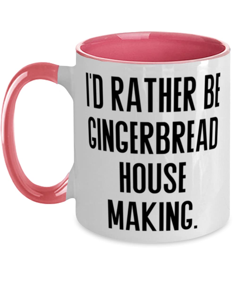 Gingerbread House Making Mug - 11oz Holiday Two Tone Coffee Cup for Christmas Baking Lovers - Perfect Gift for Friends & Family - Ideal for Hot Cocoa, Coffee & Holiday Cheer