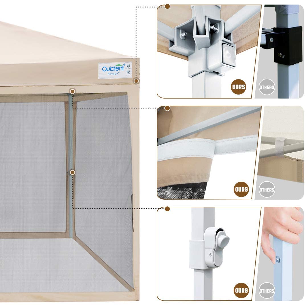 8' x 8' Pop Up Canopy Tent with Sidewalls & Netting - Instant Outdoor Shelter for Camping, Beach, Picnics, and Backyard Parties