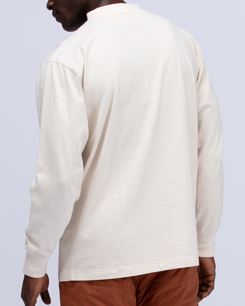 Eco-Friendly Recycled Cotton Mock Neck Long Sleeve T-Shirt for Men & Women - Sustainable Casual Wear for Everyday Comfort